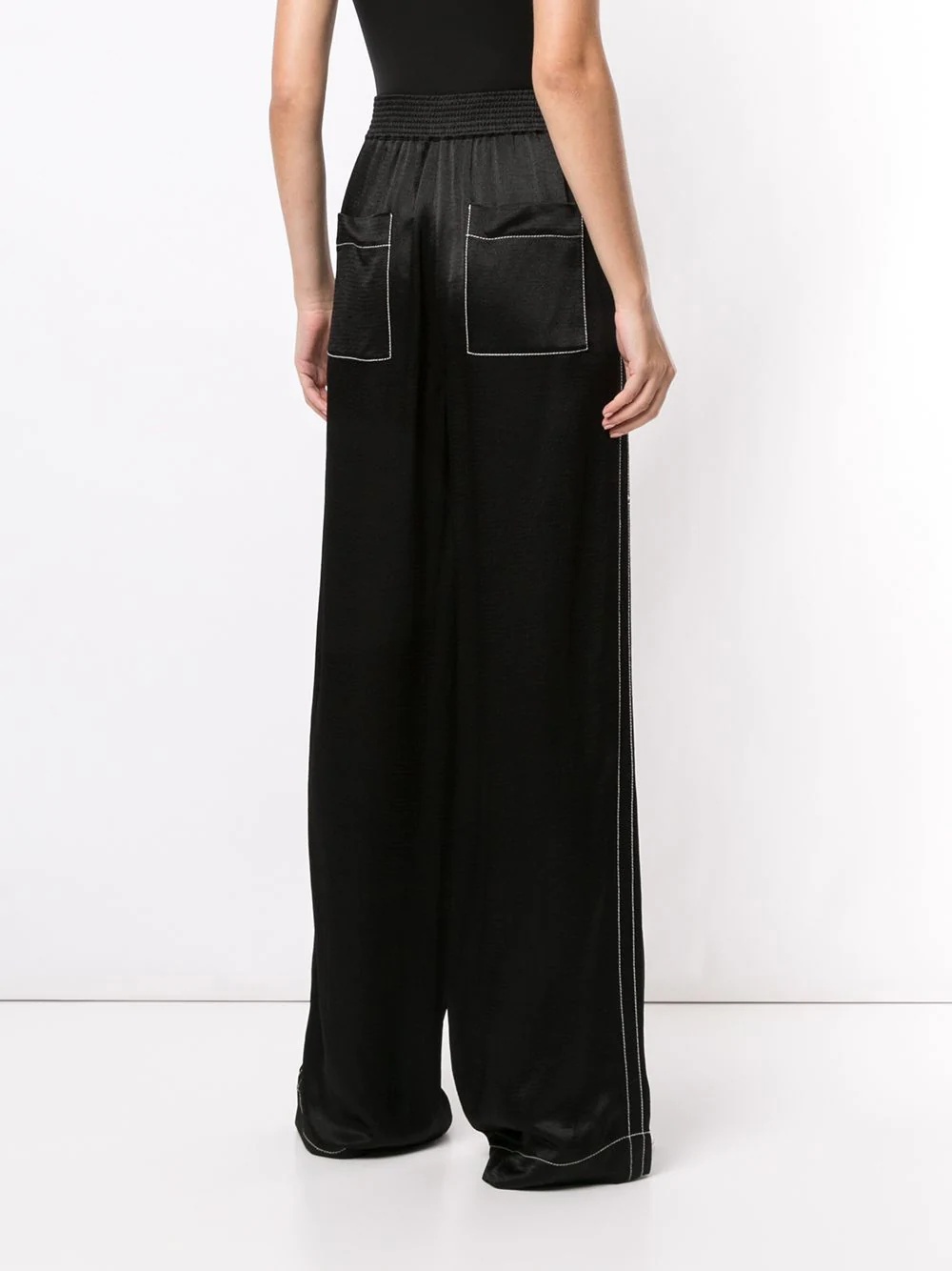 contrast stitching palazzo trousers - 4