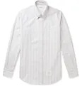 Button-Down Collar Appliquéd Striped Supima Cotton Oxford Shirt - 6