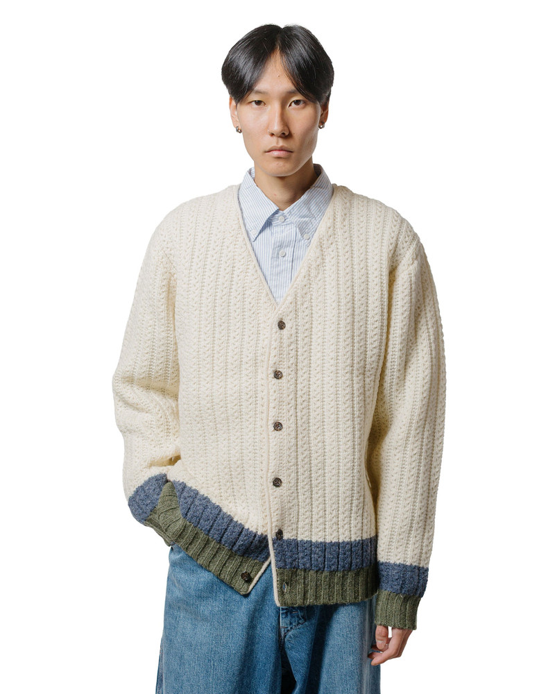 BEAMS PLUS Hem Line Cardigan White outlook