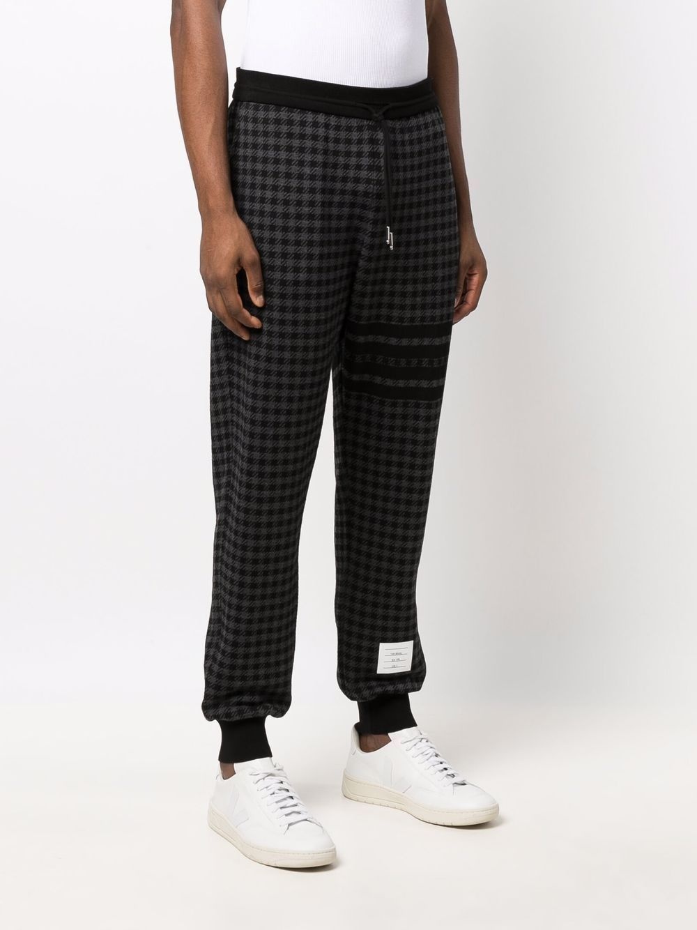 houndstooth-check track pants - 3