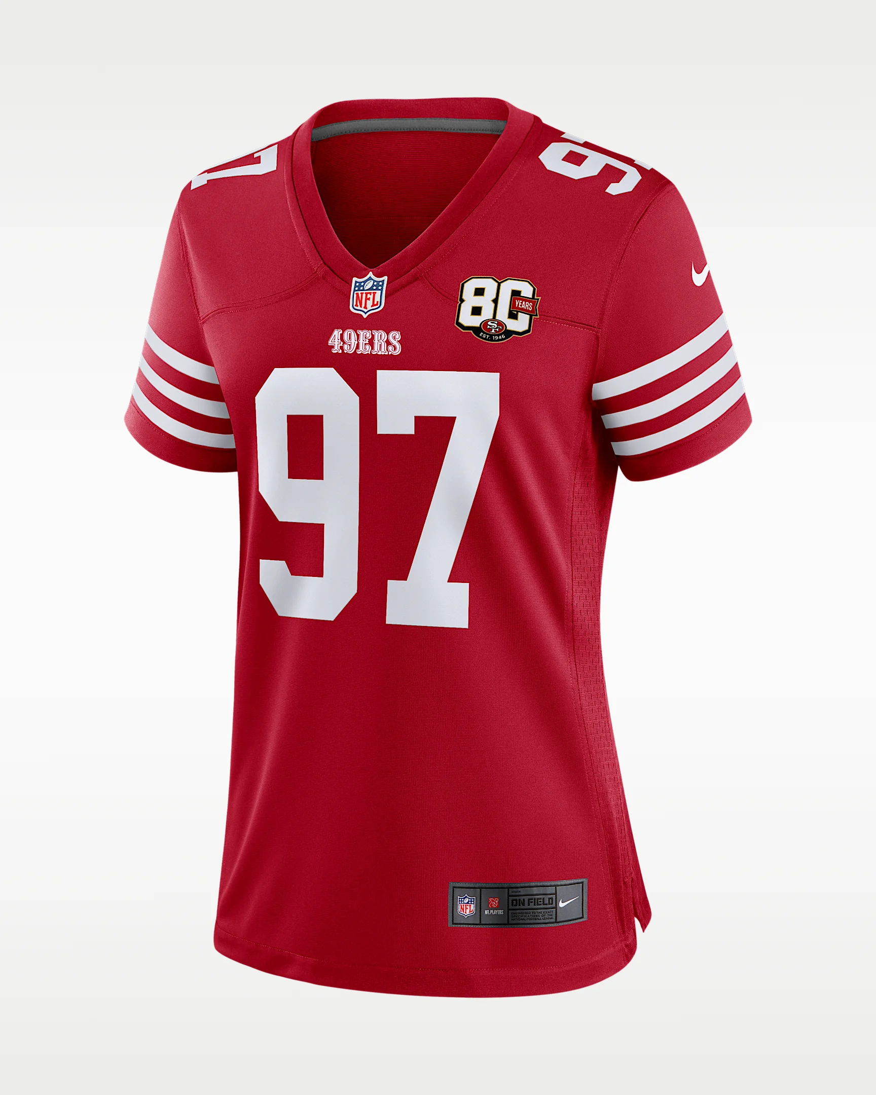 Nick Bosa San Francisco 49ers 80th Anniversary Women's Nike NFL Game Jersey - 1