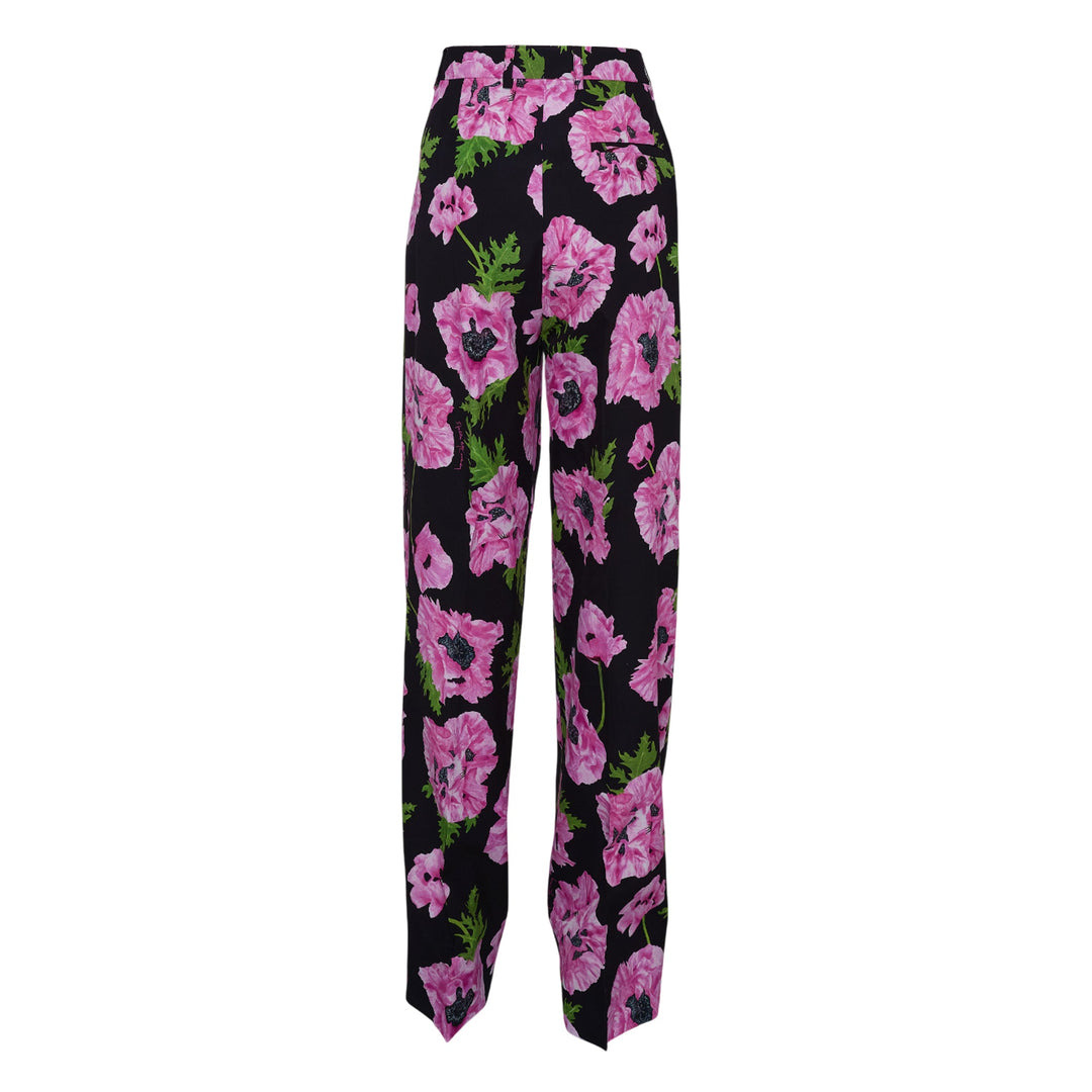 Poppy Print Loose Trousers - 2