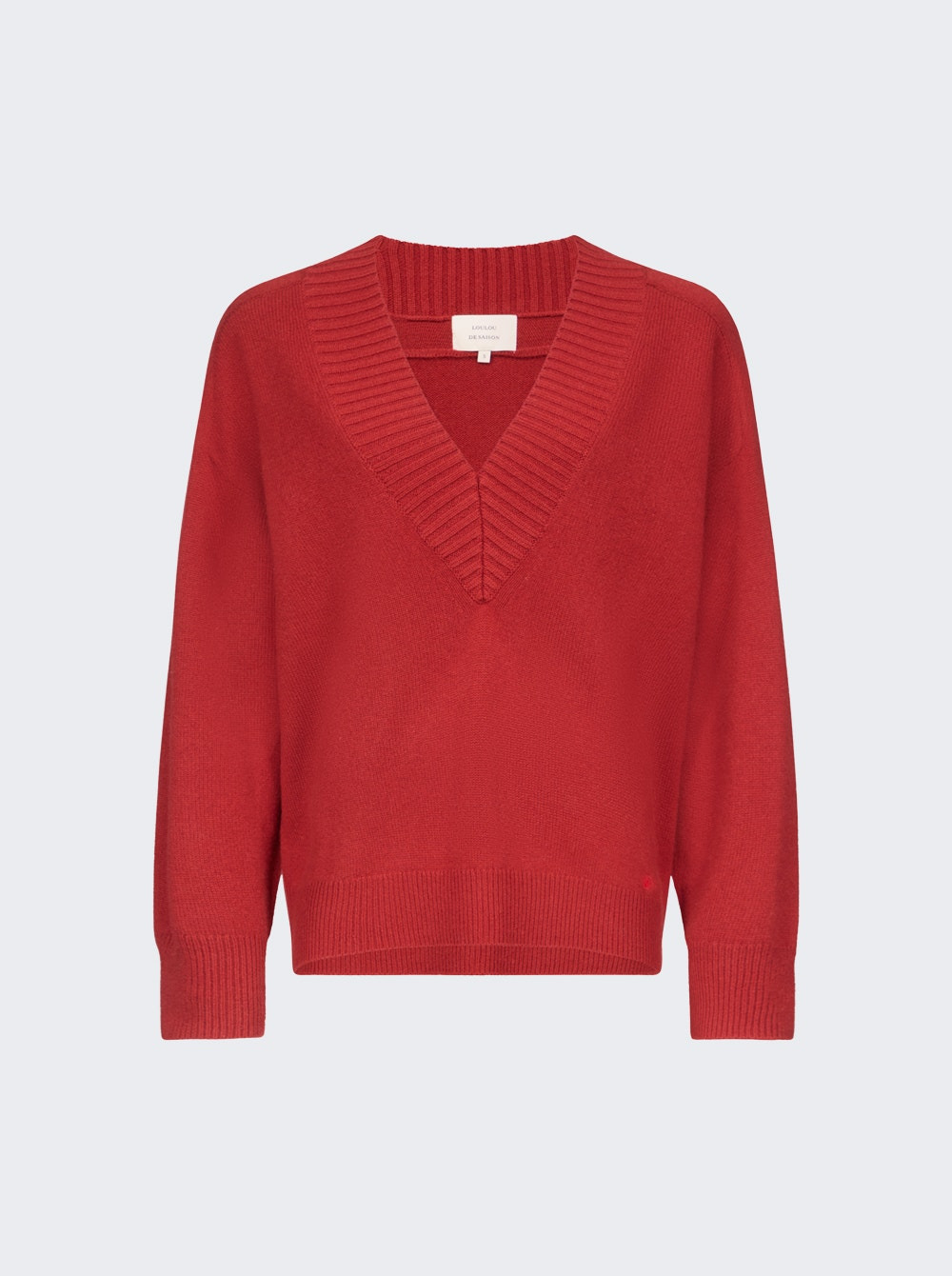 Sage V Neck Sweater Burgundy - 1