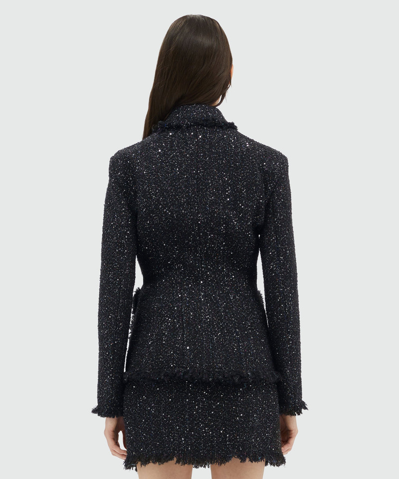 Lurex tweed jacket with fringed edges 3