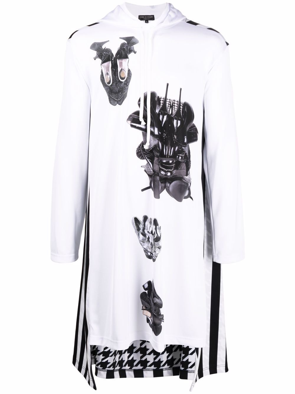 graphic-print longline hoodie - 1