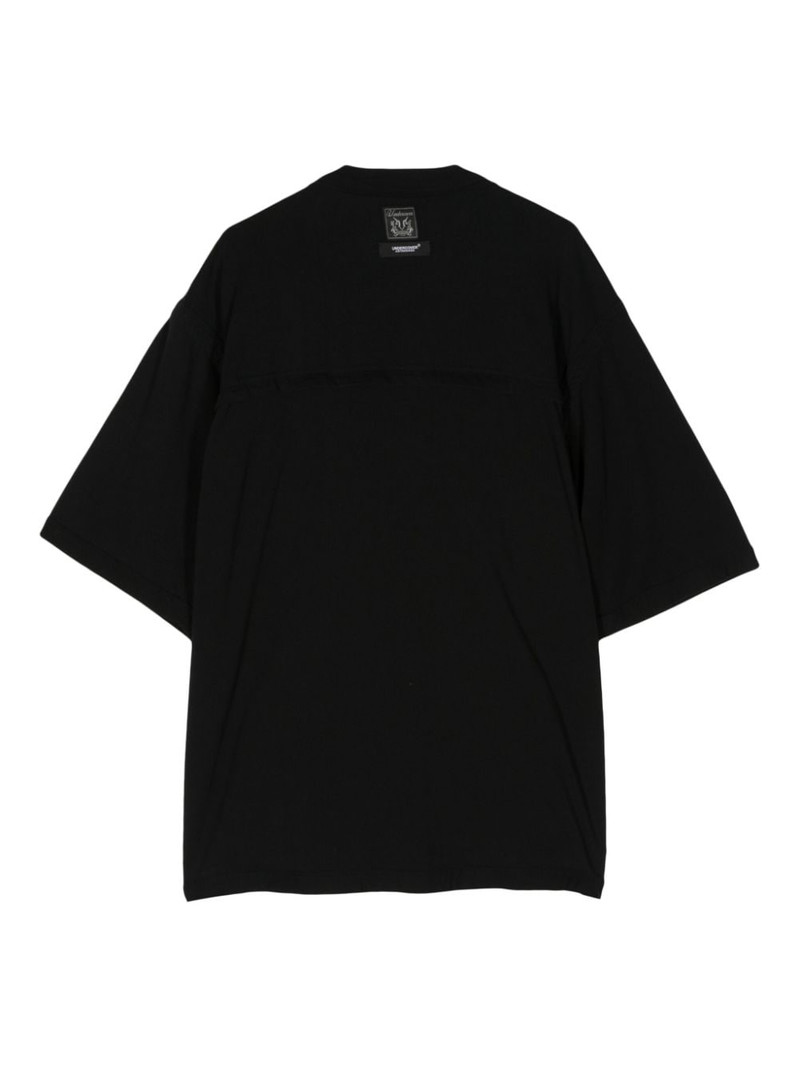 UNDERCOVER slogan-embroidered cotton T-shirt outlook