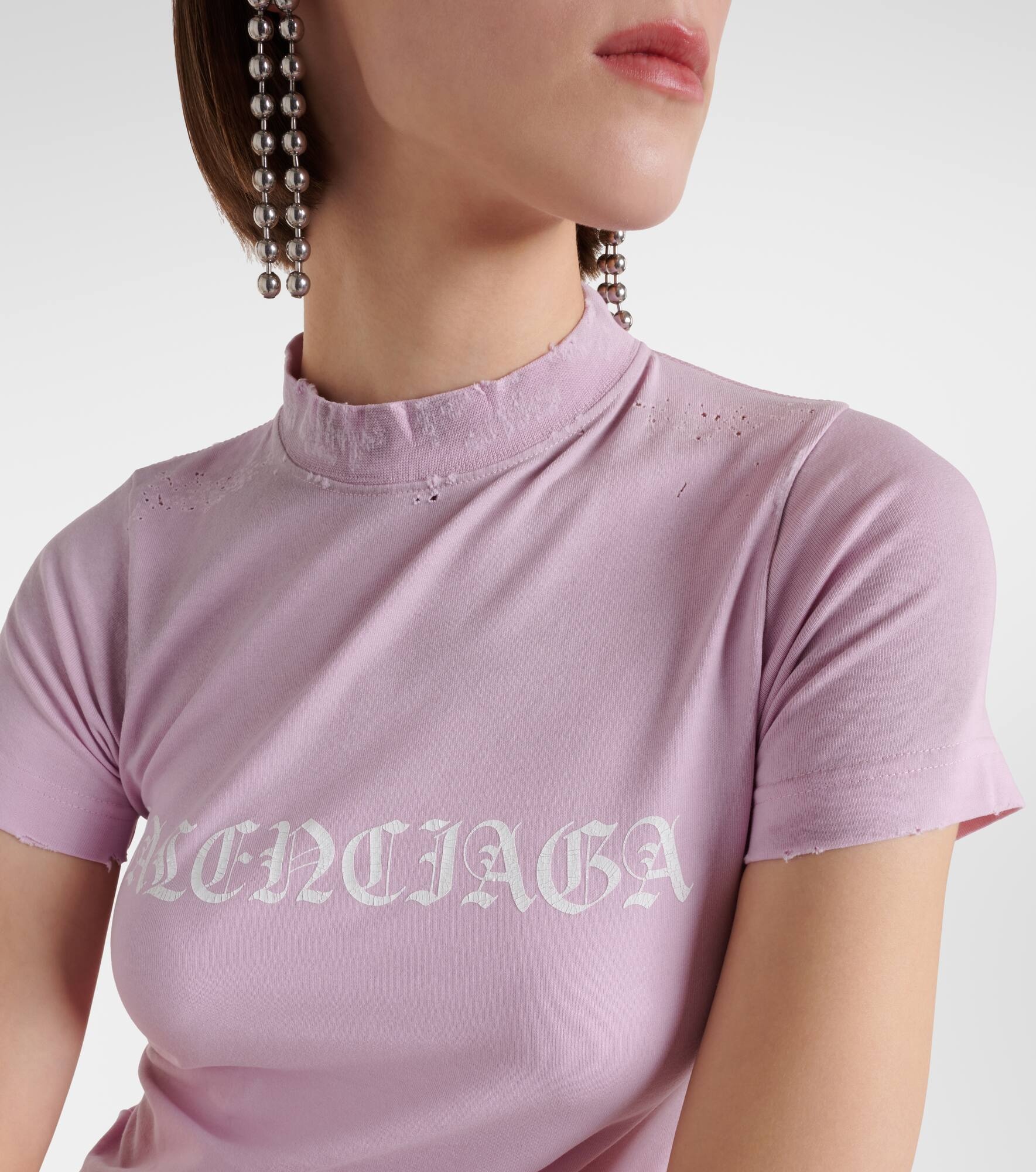 Cropped cotton jersey T-shirt - 4