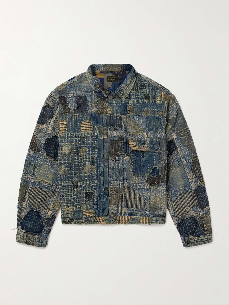 Kapital Embroidered Patchwork Cotton and Linen-Blend Jacket - EK