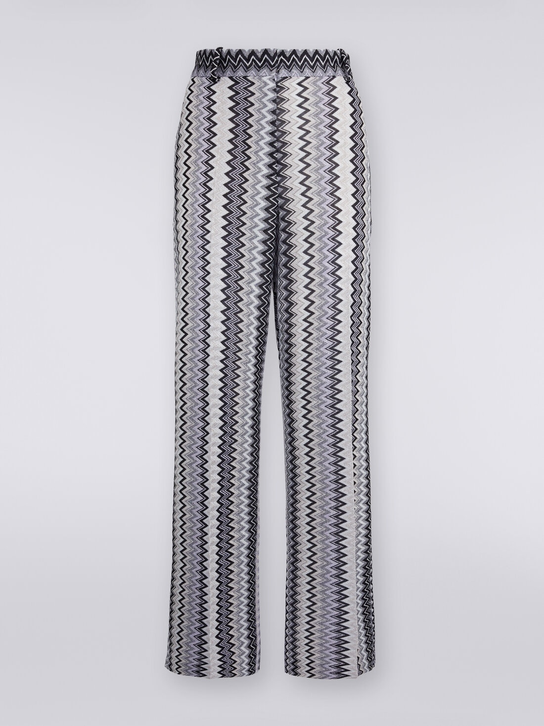 Straight zigzag viscose trousers with lurex - 1