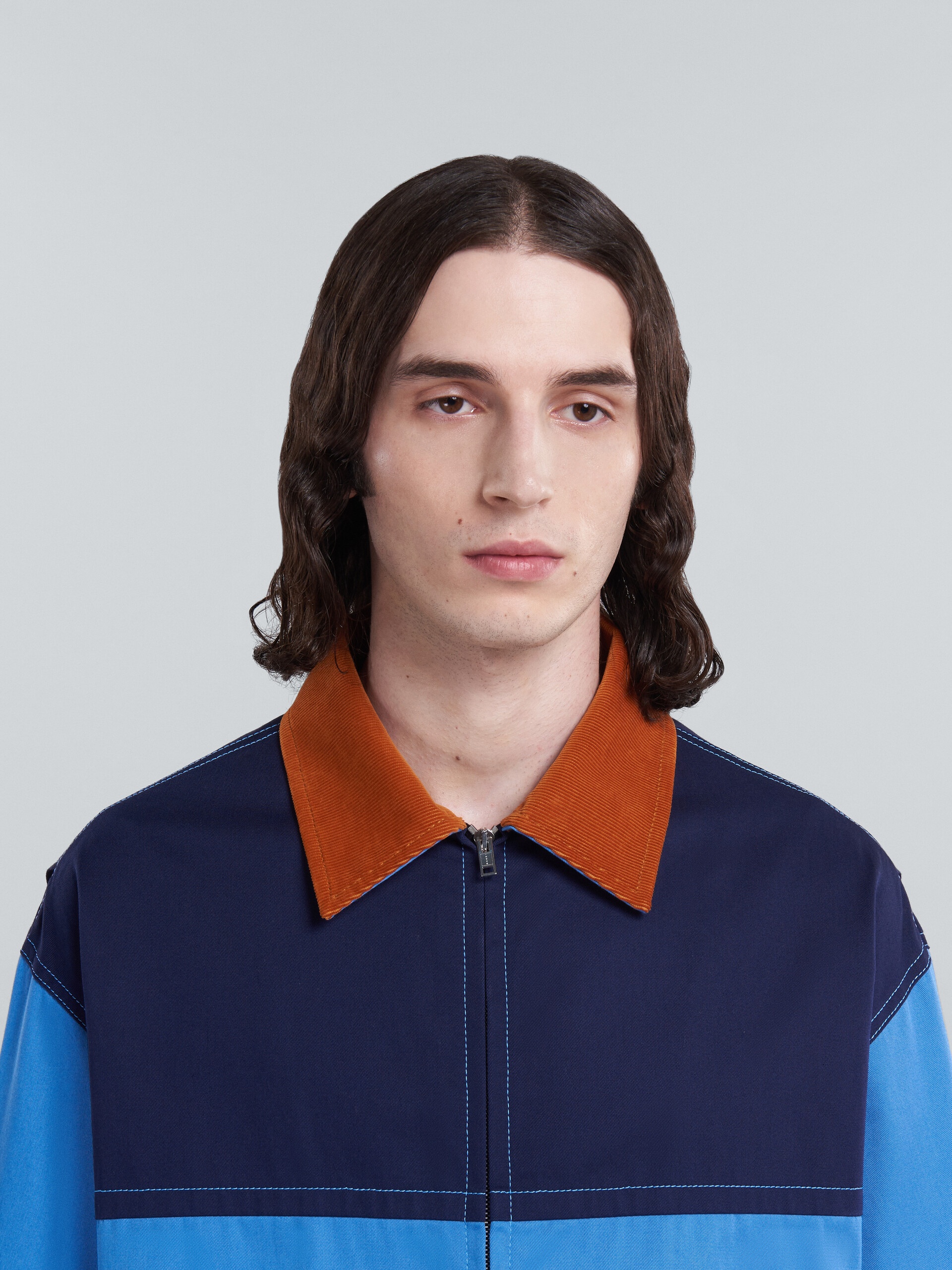 GABARDINE JACKET WITH CONTRASTING COLLAR - 4