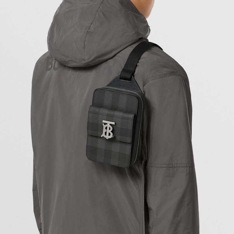 Burberry Monogram Motif Check and Leather Crossbody Bag outlook