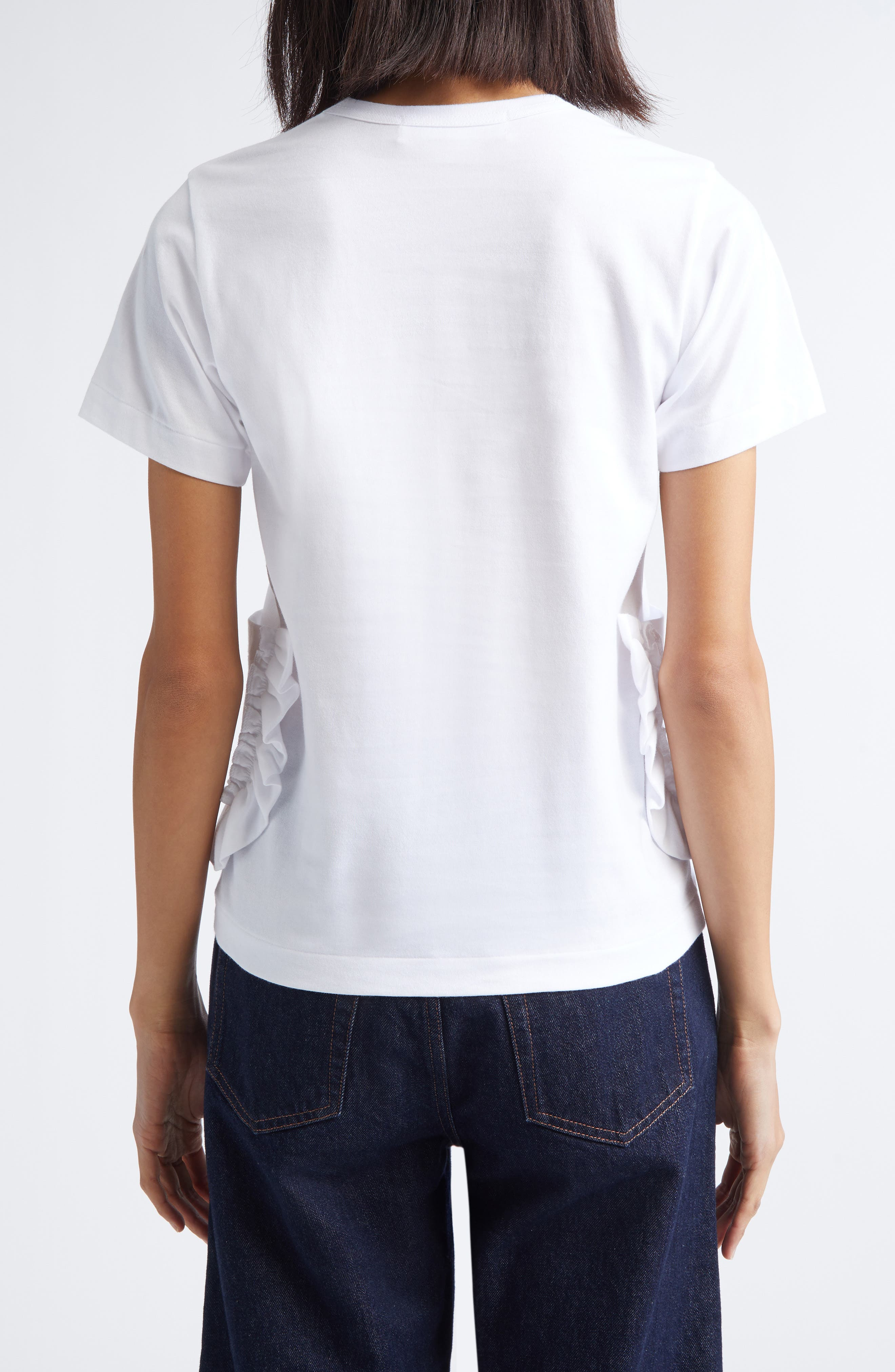 Comme des Garçons Girl Ruffle Pocket Jersey T-Shirt in White at Nordstrom - 2