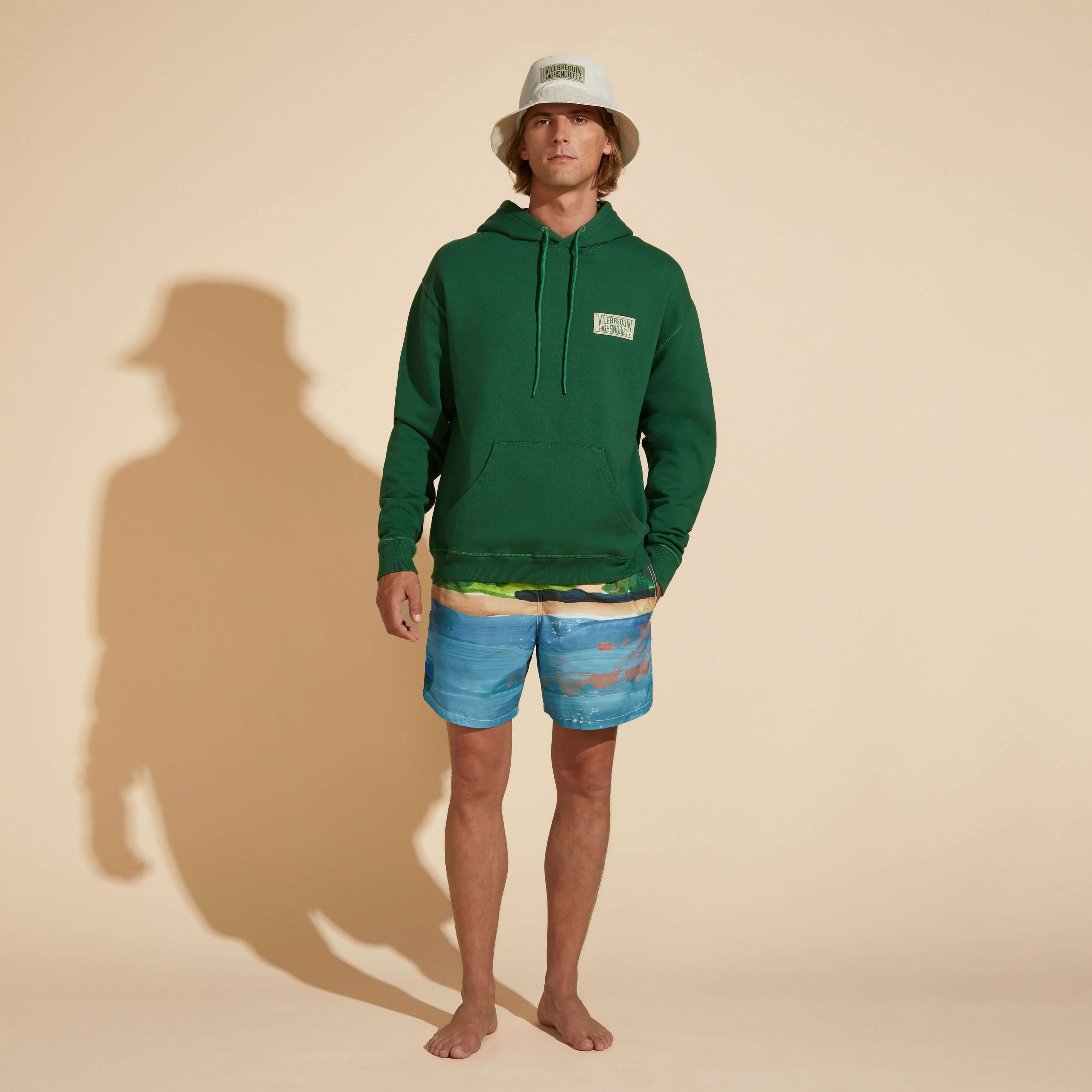 Men Cotton Hoodie Sweatshirt Solid - Vilebrequin x Highsnobiety - 5