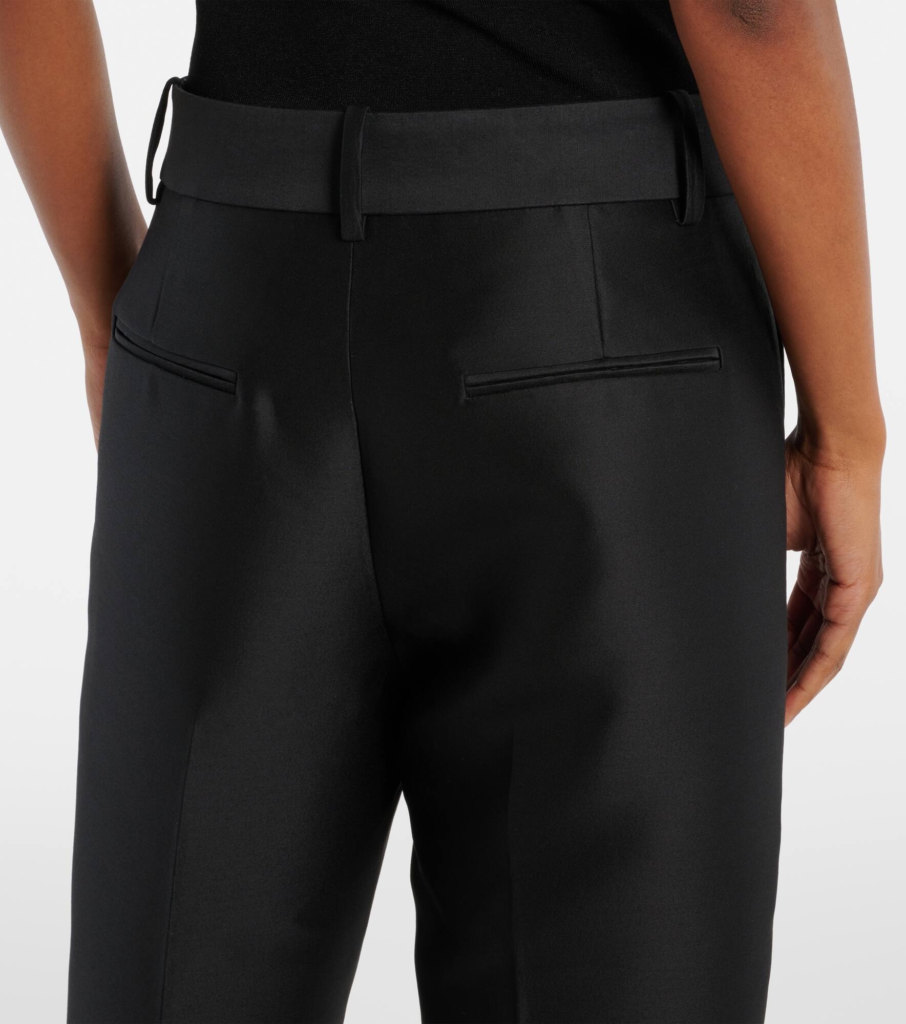 Cam wool and silk faille straight pants - 6