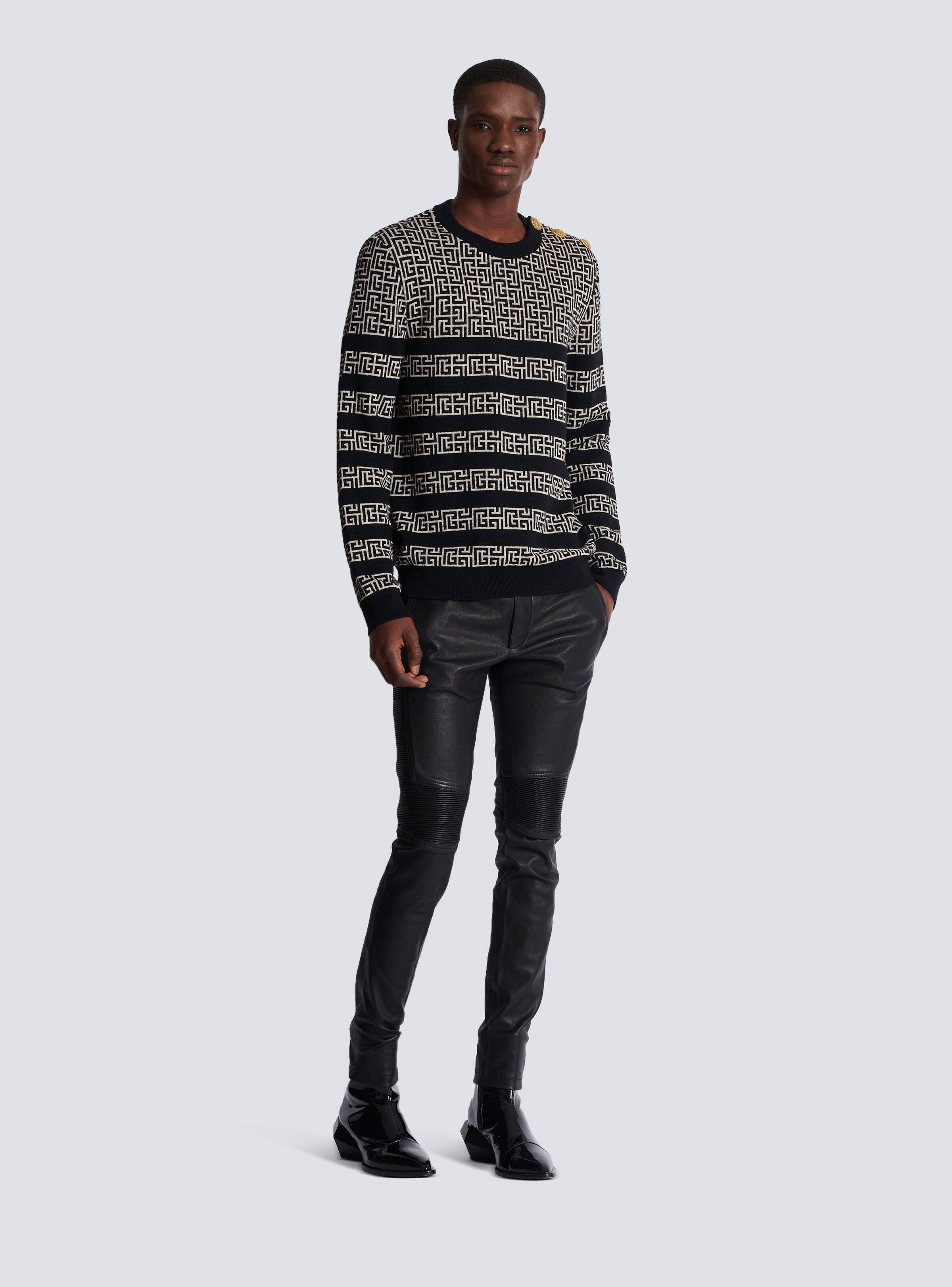 Striped PB Labyrinth wool and linen jumper - 3