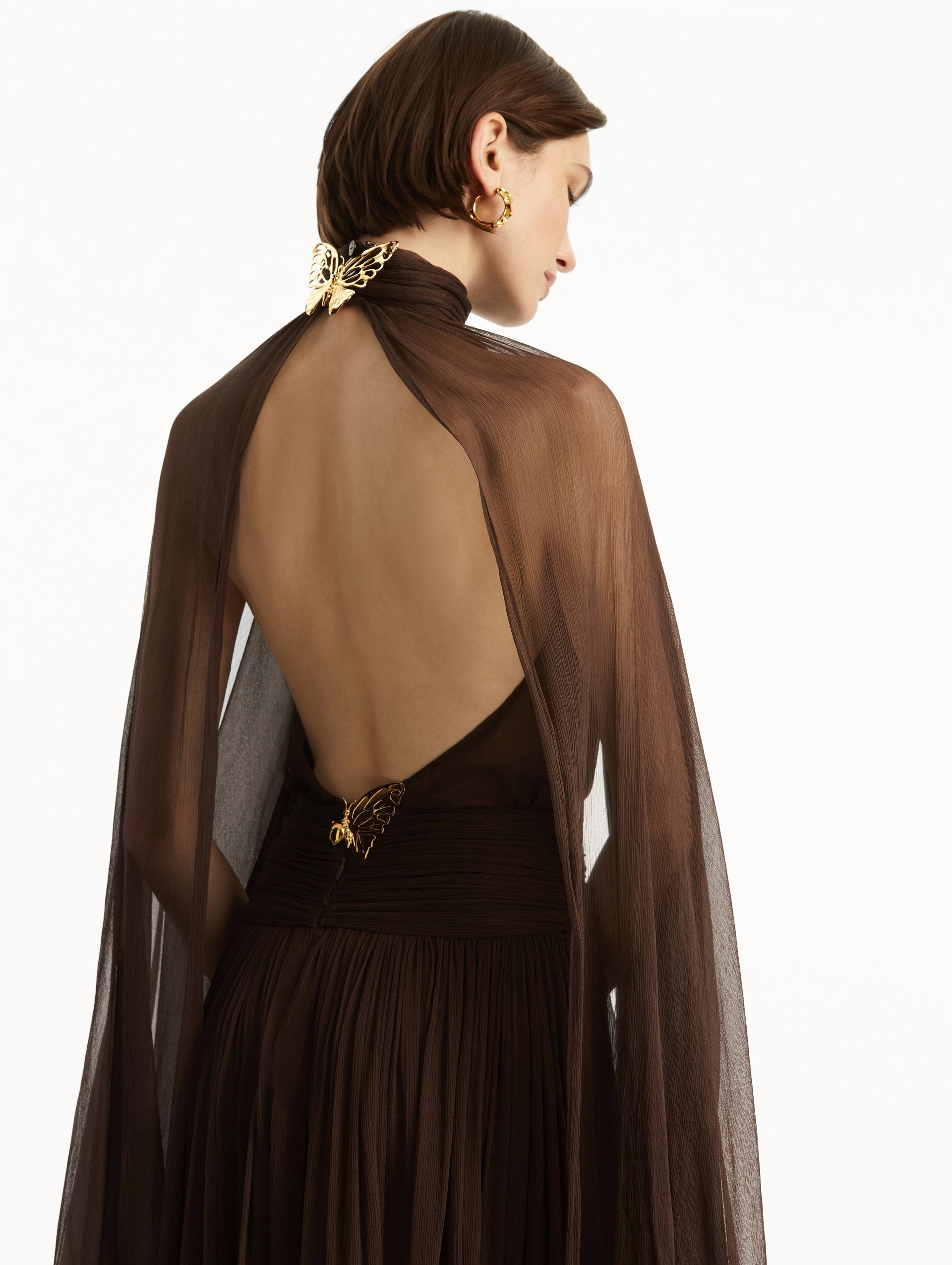 BUTTERFLY-DETAILED CHIFFON CAFTAN - 6