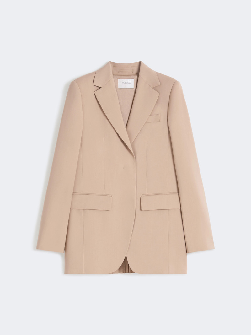 MELA Tailored wool blazer with pleated back - BEIGE 1