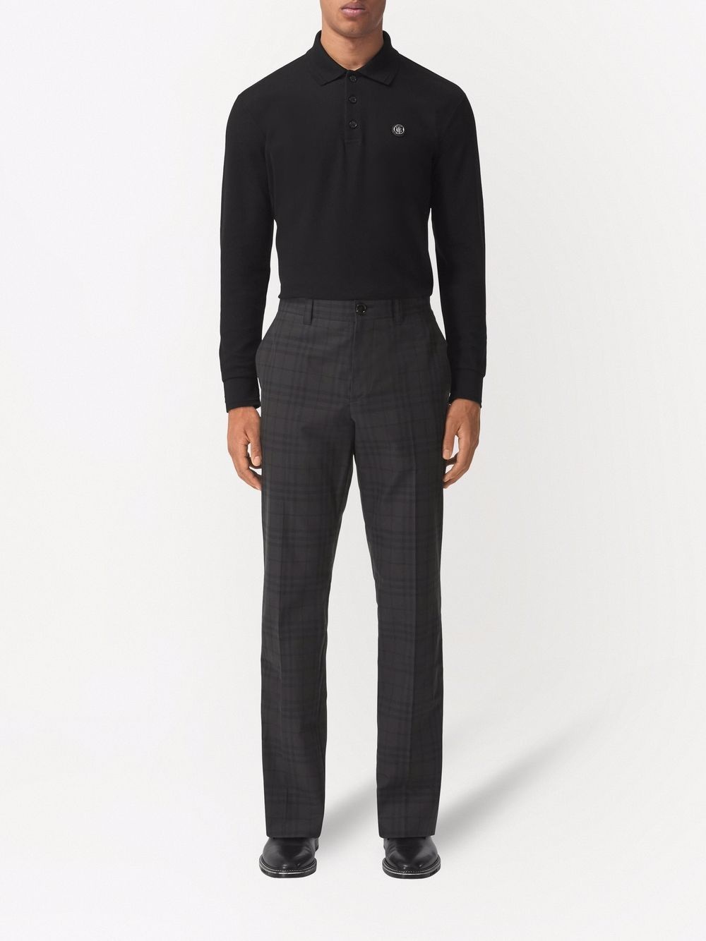 check-pattern tailored trousers - 3