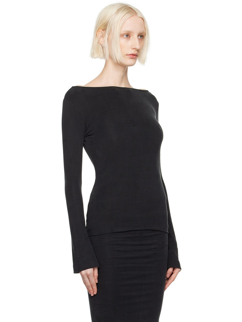 ALAINPAUL Black Minimal Justaucorps T-shirt outlook
