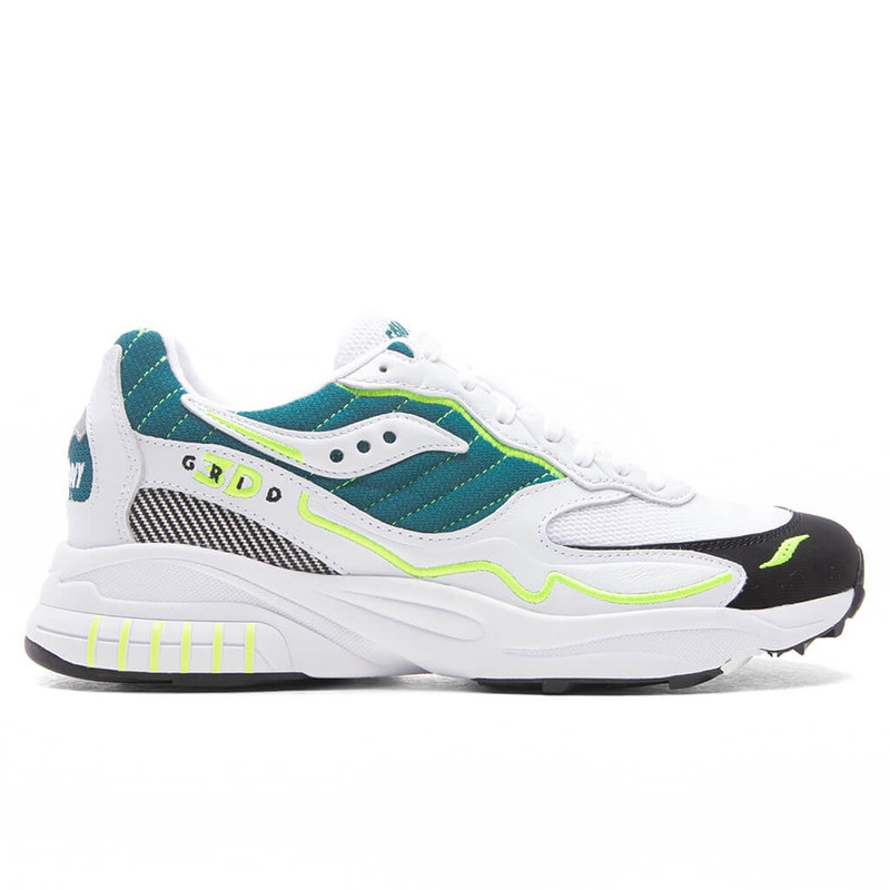 SAUCONY 3D GRID HURRICANE - WHITE/GREEN - 1