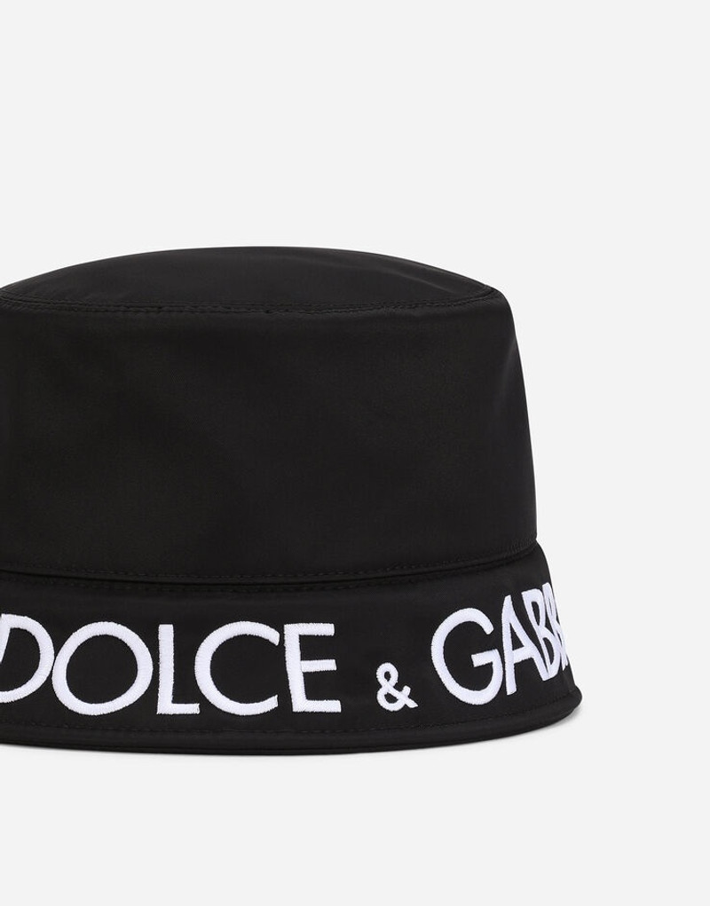 Nylon bucket hat with Dolce&Gabbana embroidery 3