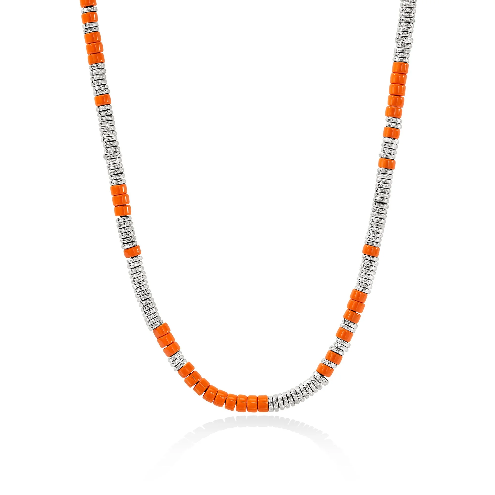 Heishi Necklace, Sterling Silver, Enamel - 1