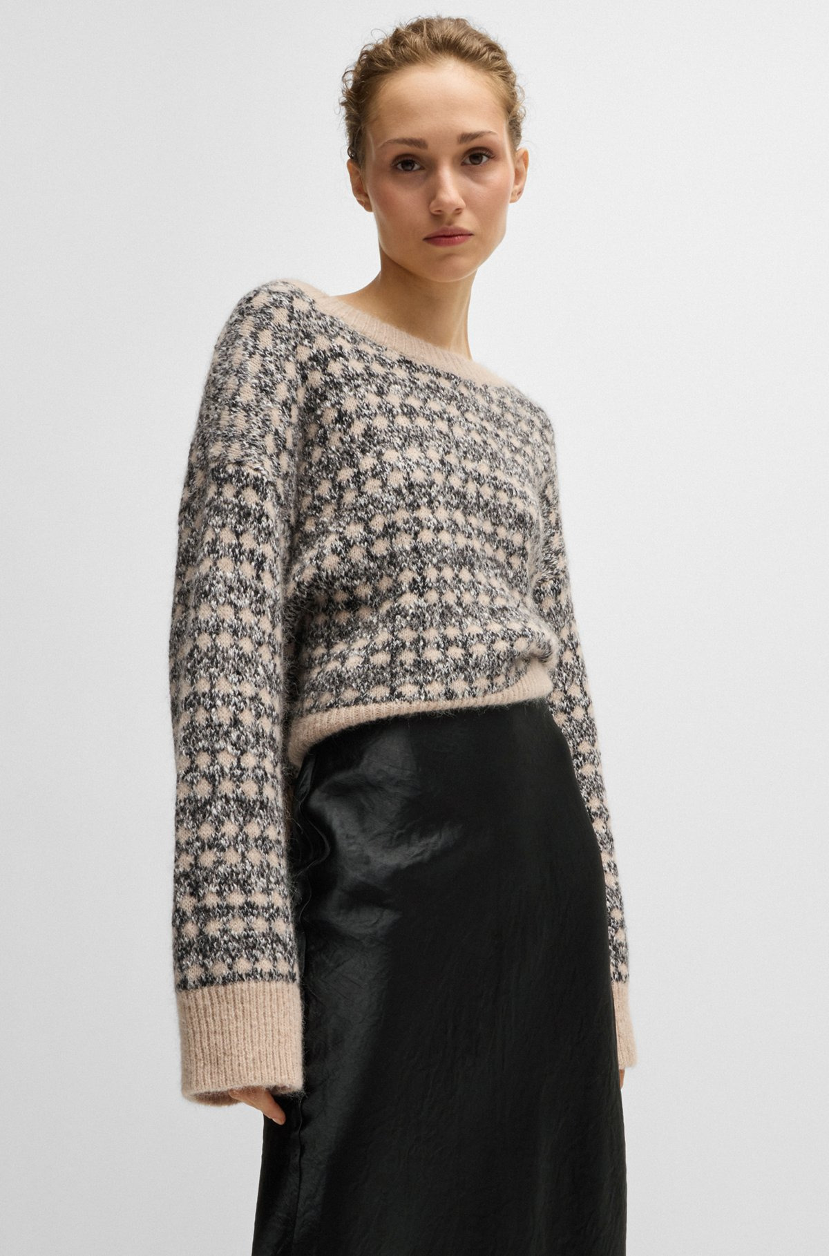 MIDI-LENGTH SKIRT IN CRINKLED SATIN-TOUCH FABRIC - 5