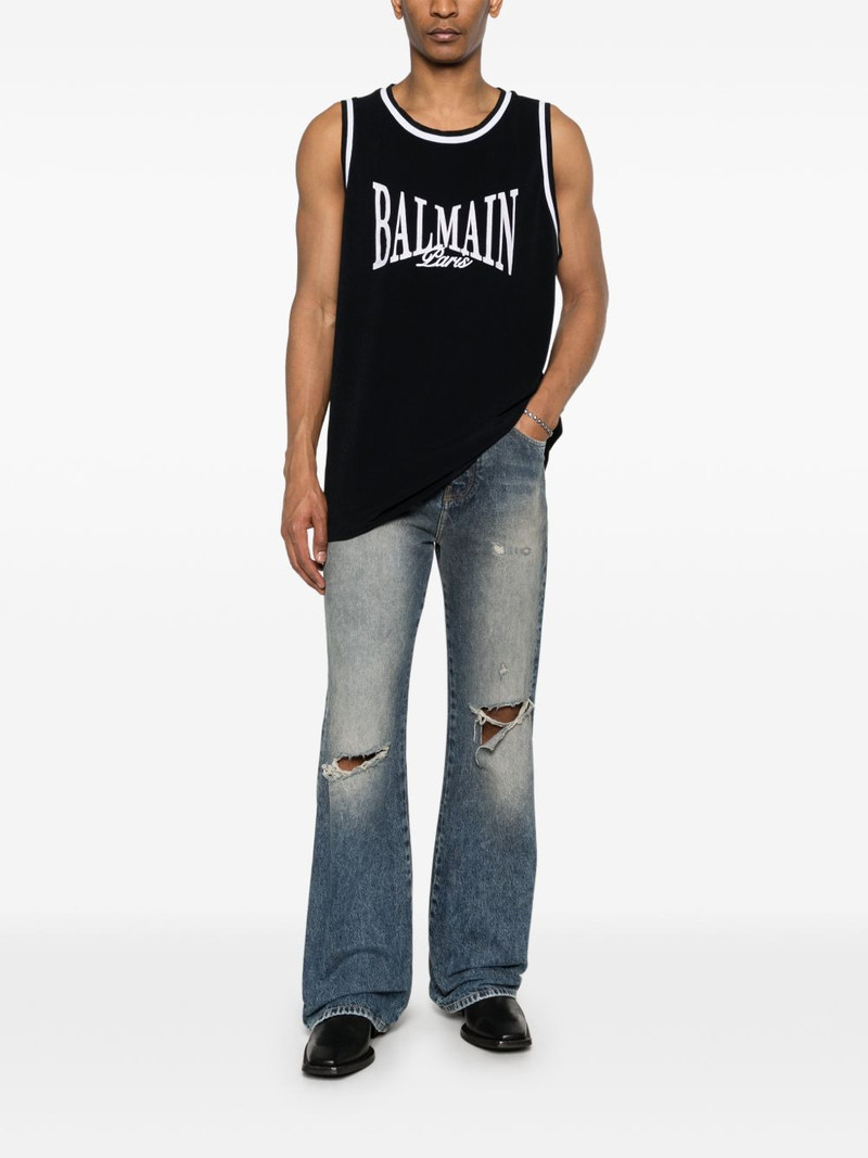 Balmain logo-embroidered tank top outlook
