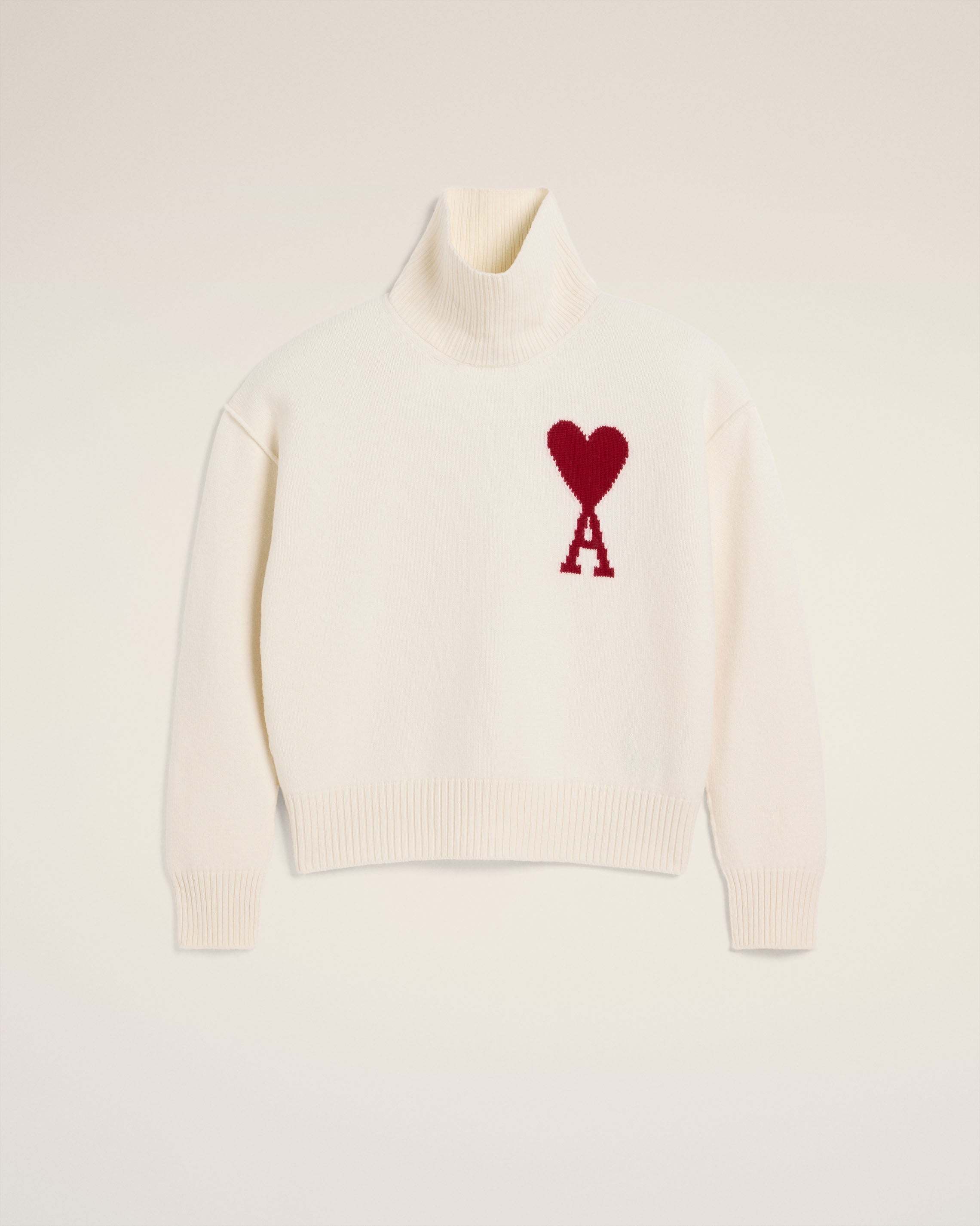 WHITE WOOL AMI DE COEUR SWEATER - 2