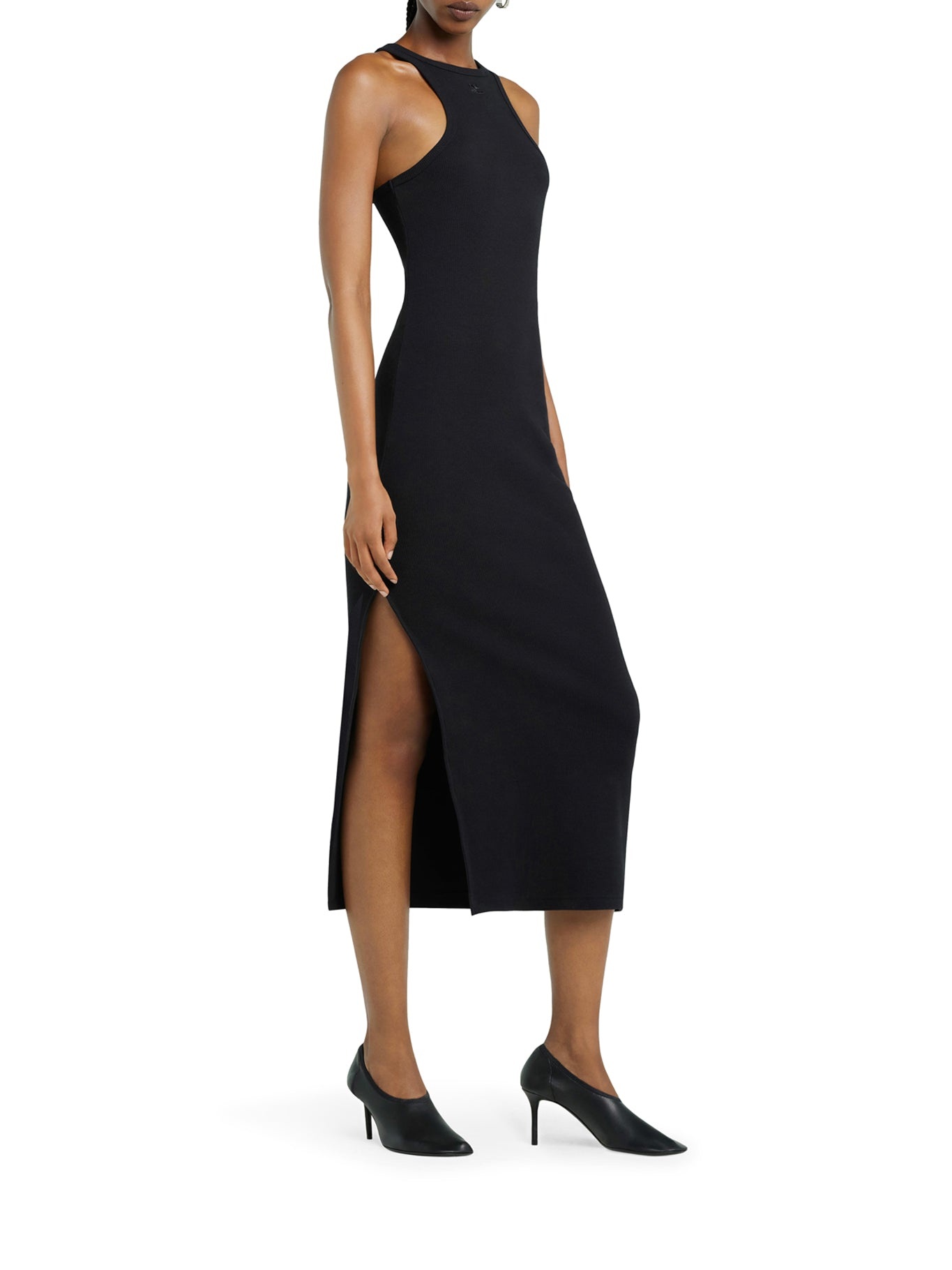 LONG JERSEY DRESS WITH SIDE SPLIT - 3