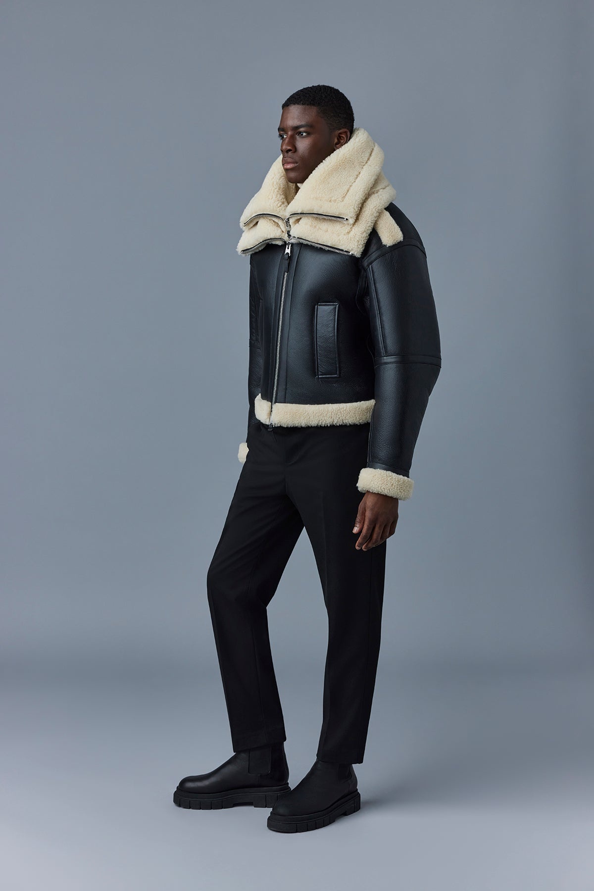 LOTTE Sheepskin jacket with double collar - 4