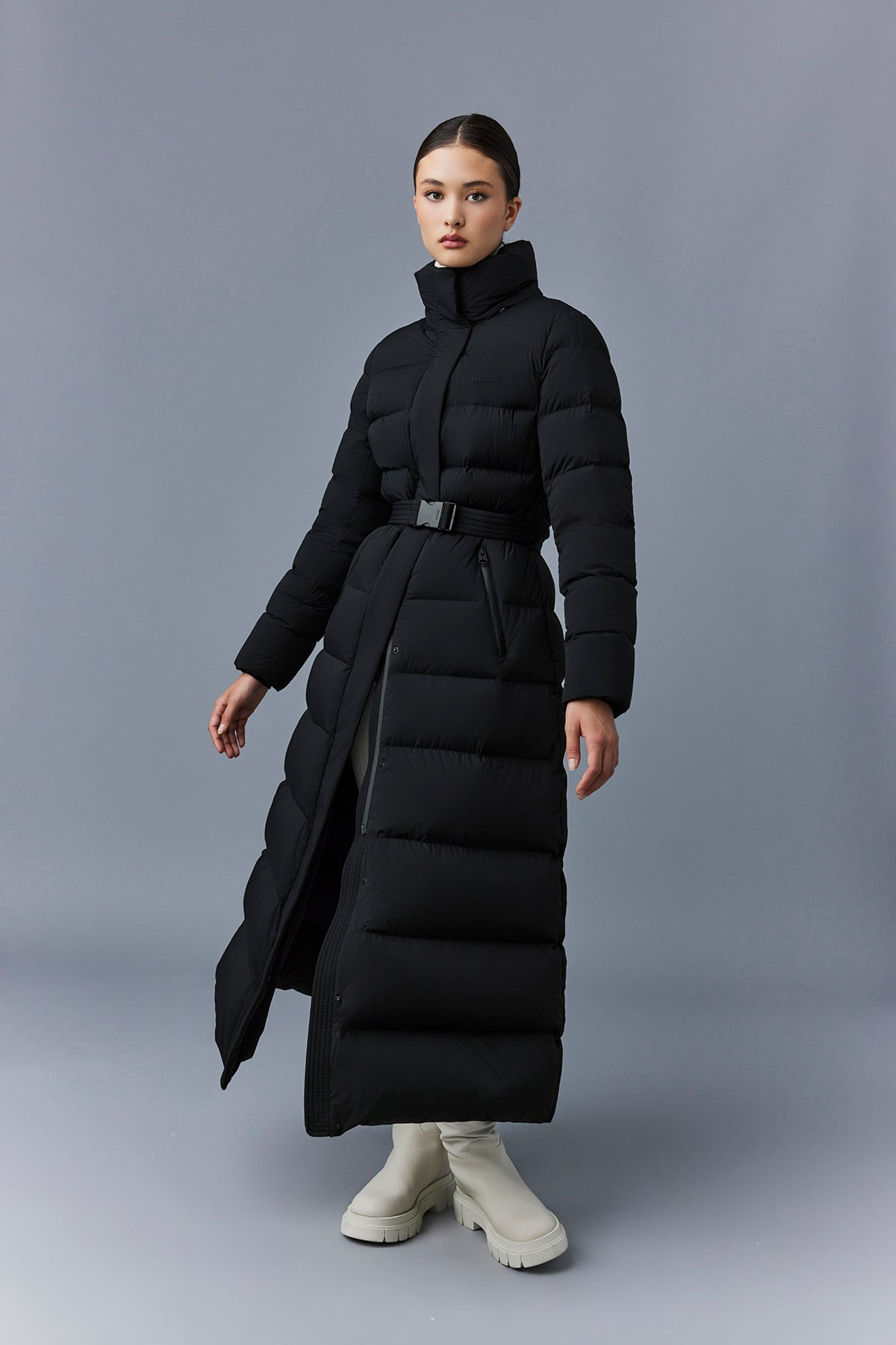 CALINA-CITY Stretch light down maxi coat - 5