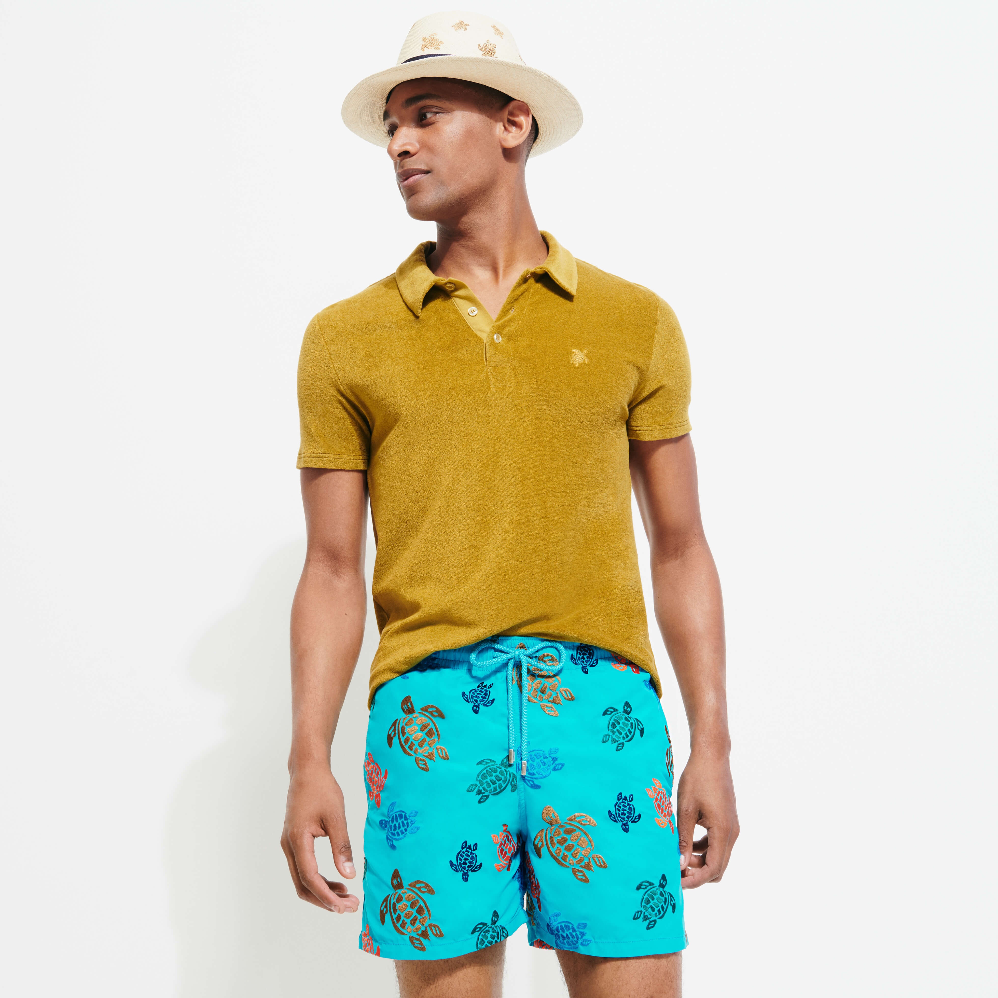 Men Embroidered Swim Trunks Ronde Des Tortues - Limited Edition - 7