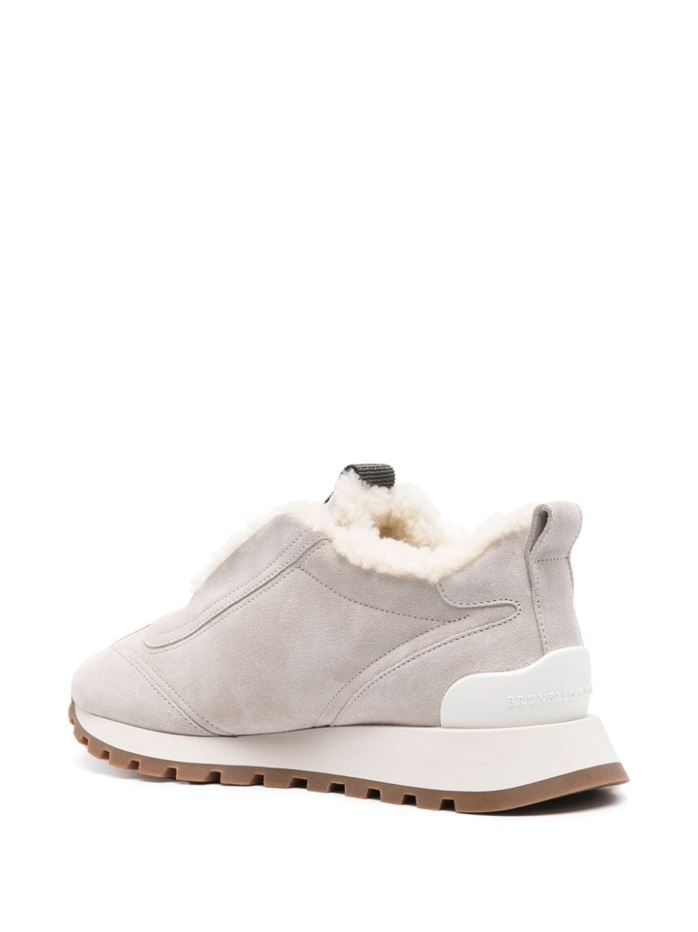 Monili chain-detail suede sneakers - 3