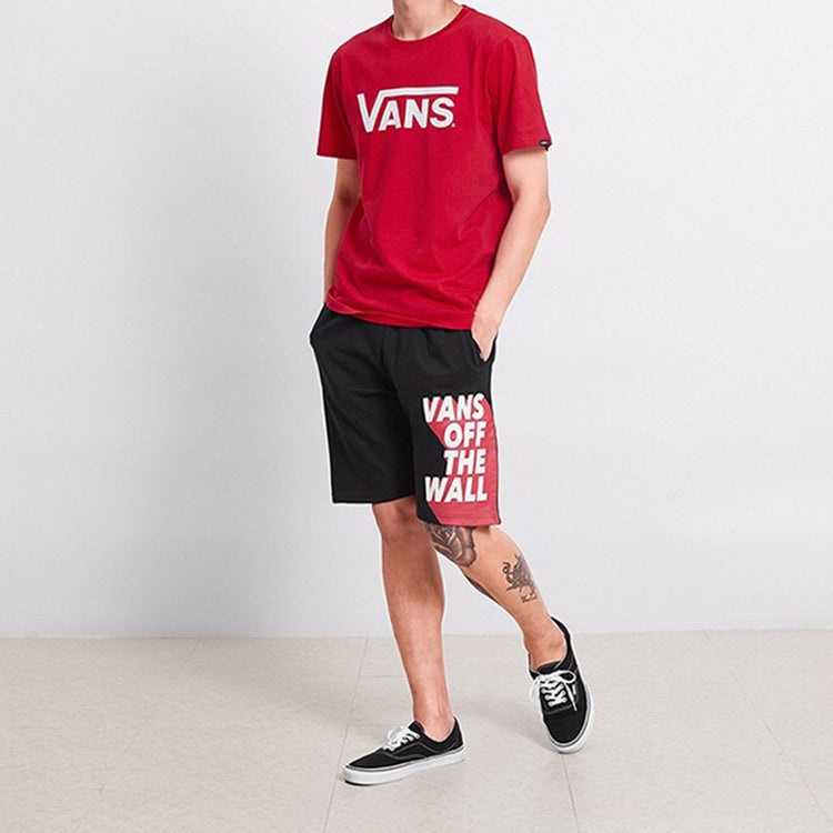 Men's Vans Tee Attack Classic Logo Short Sleeve Casual Red VN0A33ZLR30 - 3