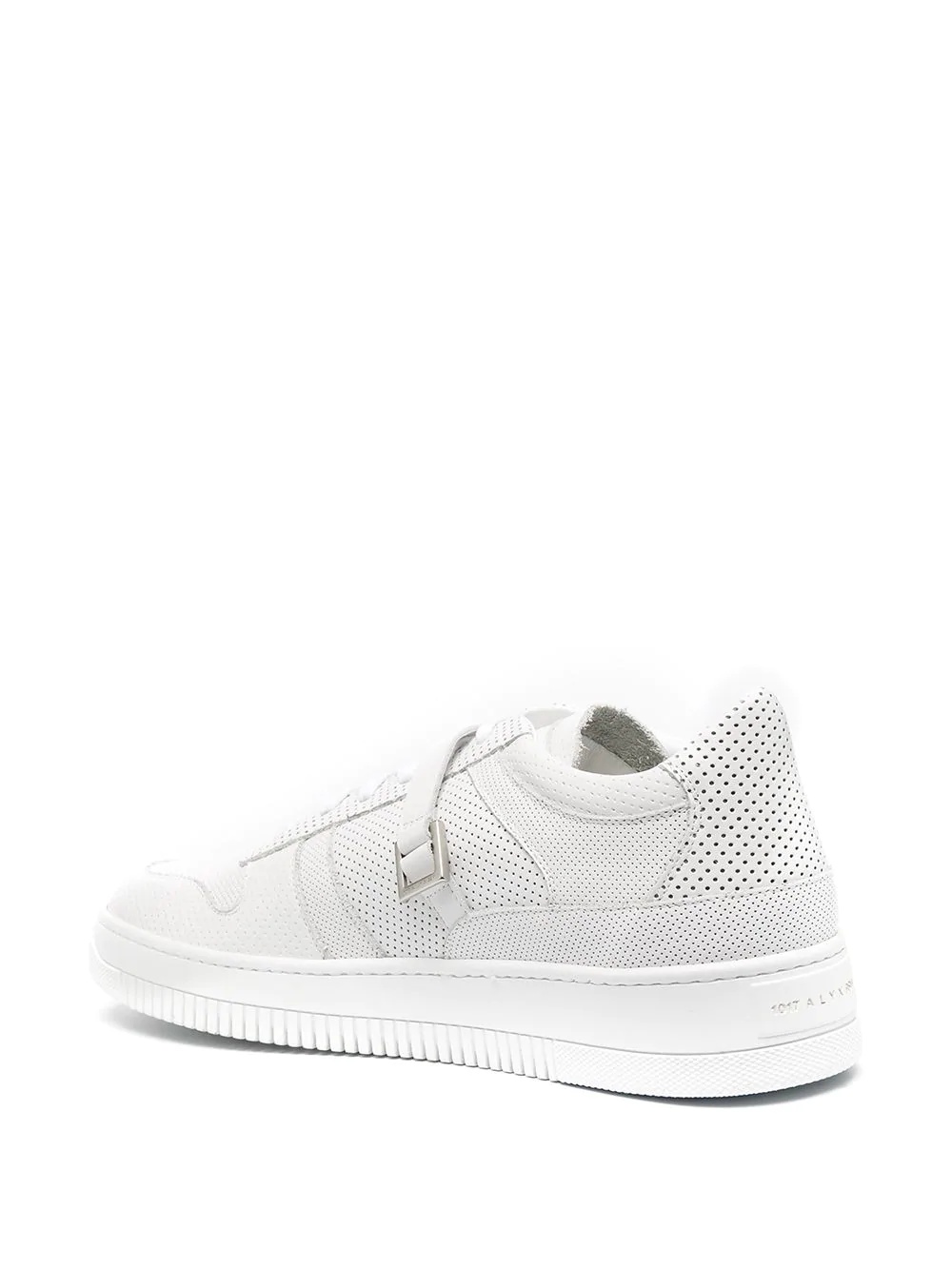 buckle-embellished perforated sneakers - 3