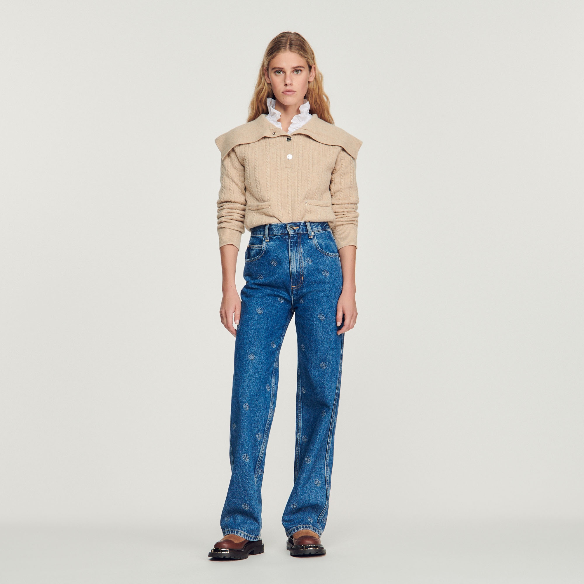 Straight jeans with double S embroidery - 3
