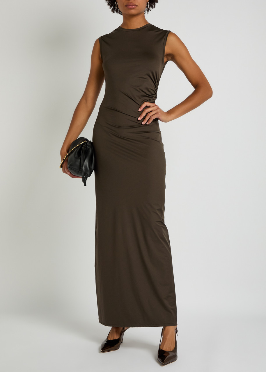 Stella Mccartney Ruched Stretch-jersey Maxi Dress - 4