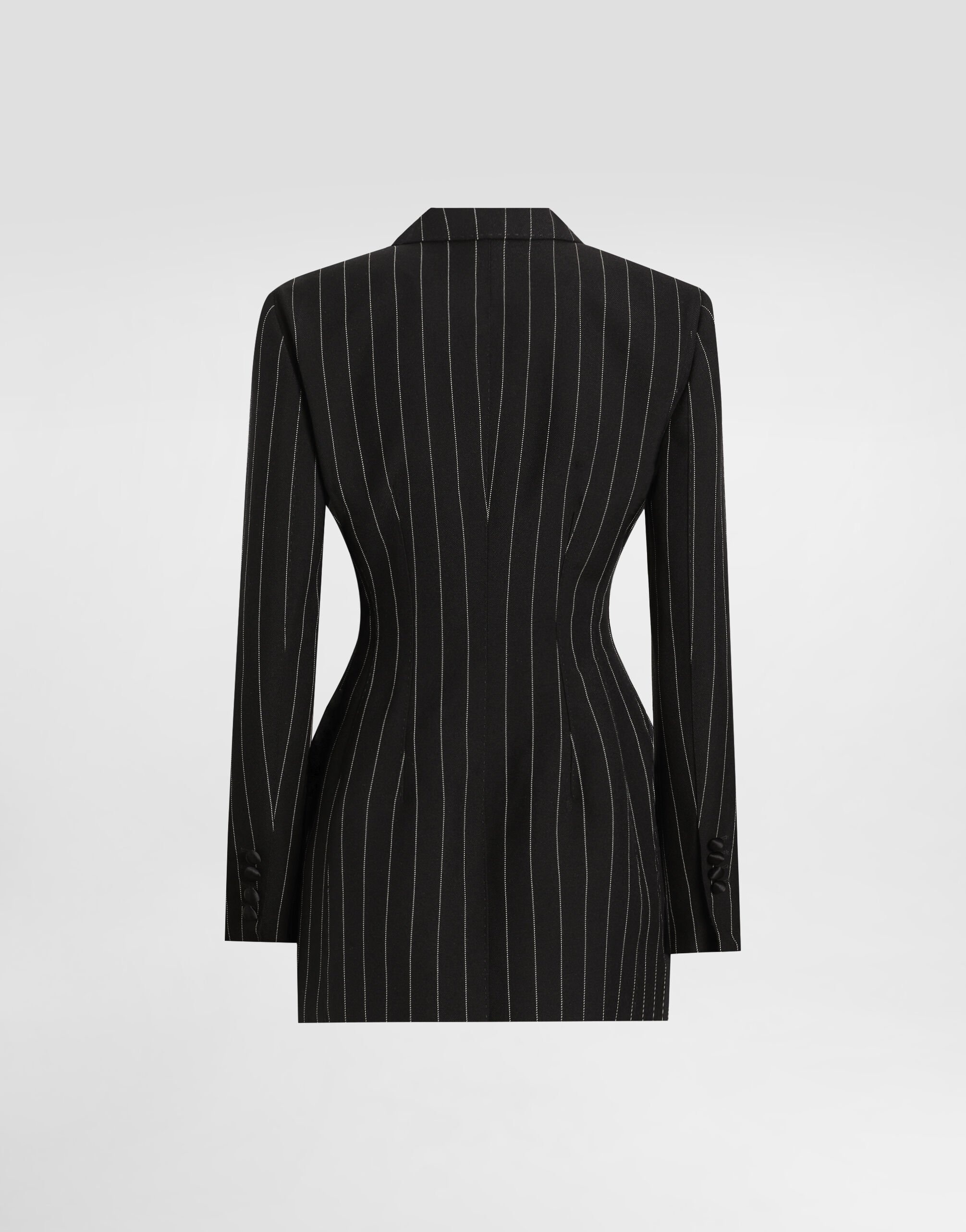 Double-breasted pinstripe wool jacket - 7