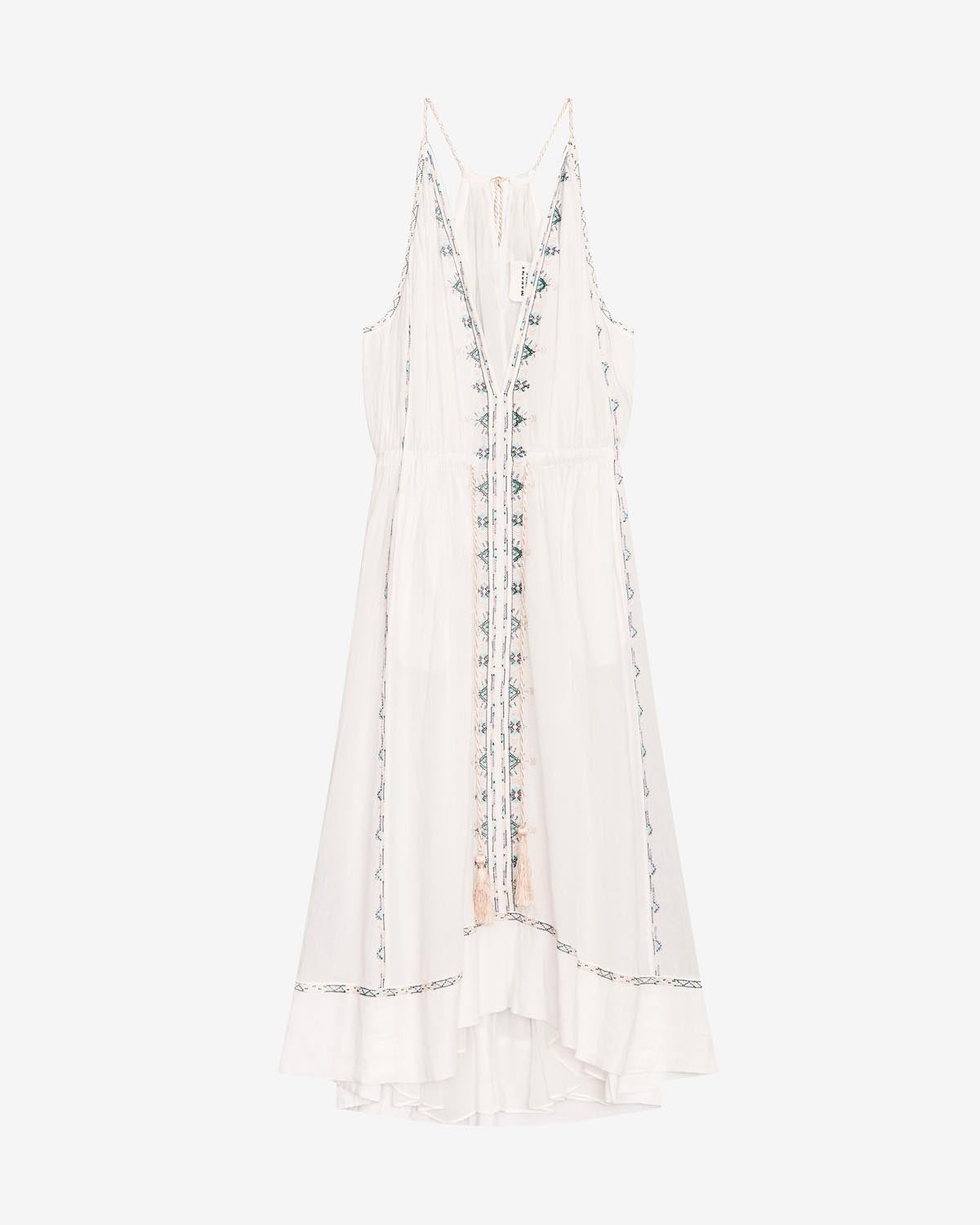 【Marant Etoile】 Sianaホルターネックコットンミディドレス MARANT ÉTOILE Siana belted embroidered cotton-gauze midi