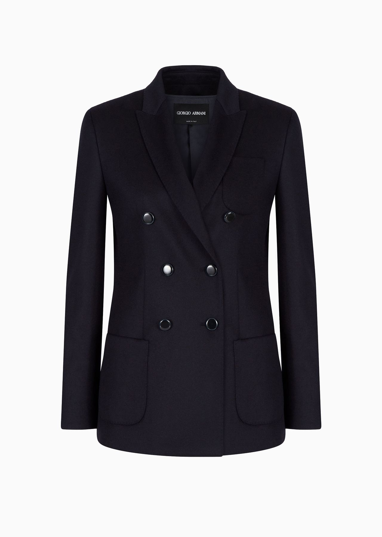 Double-breasted jacket in virgin wool and cashmere - 1