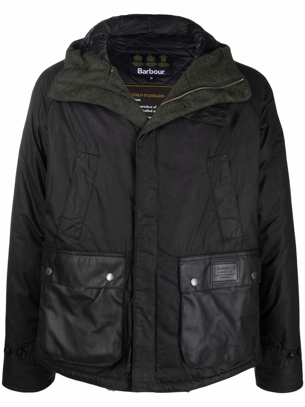 flap pockets hooded jacket - 1