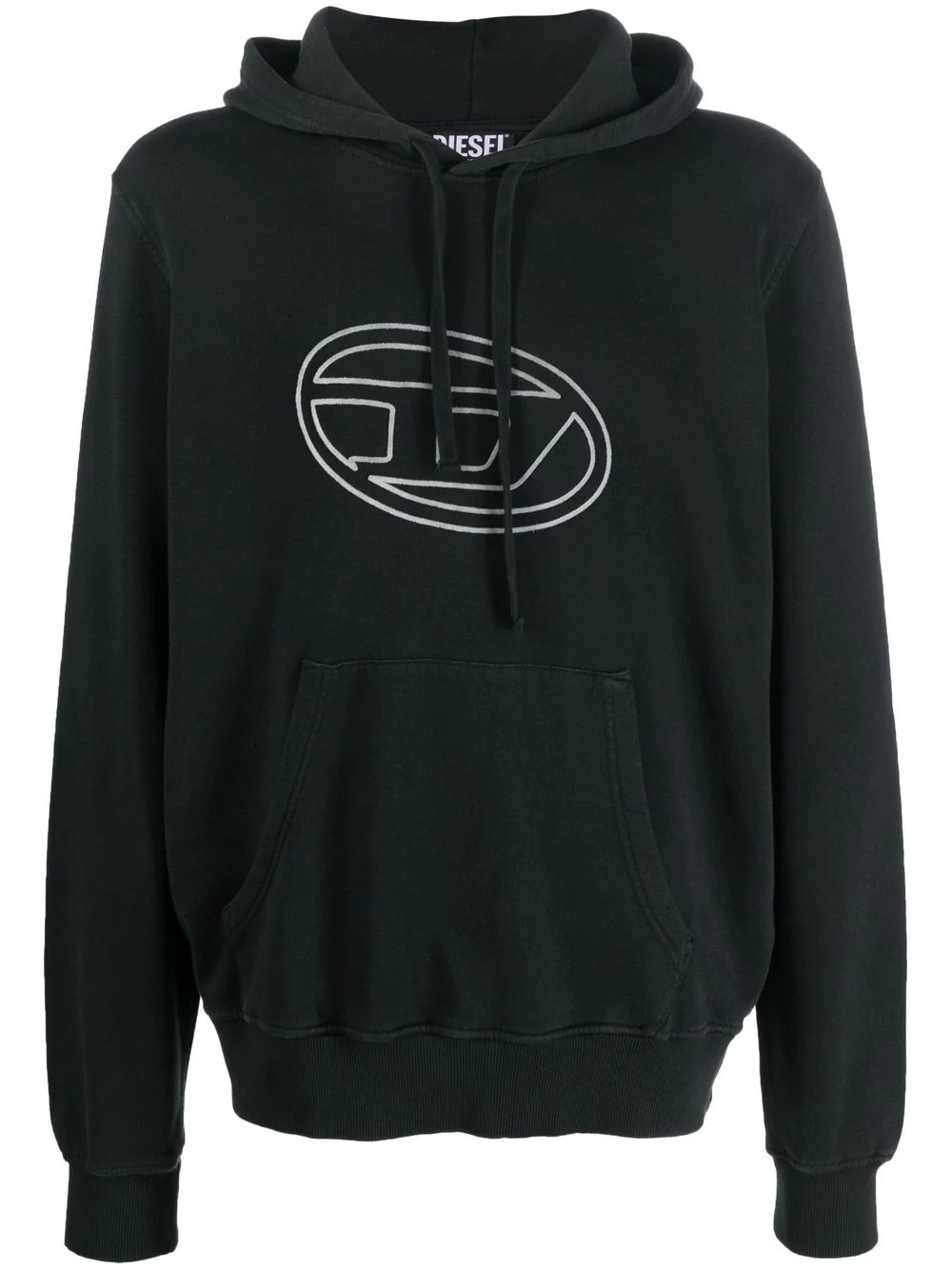 logo-print cotton hoodie - 1