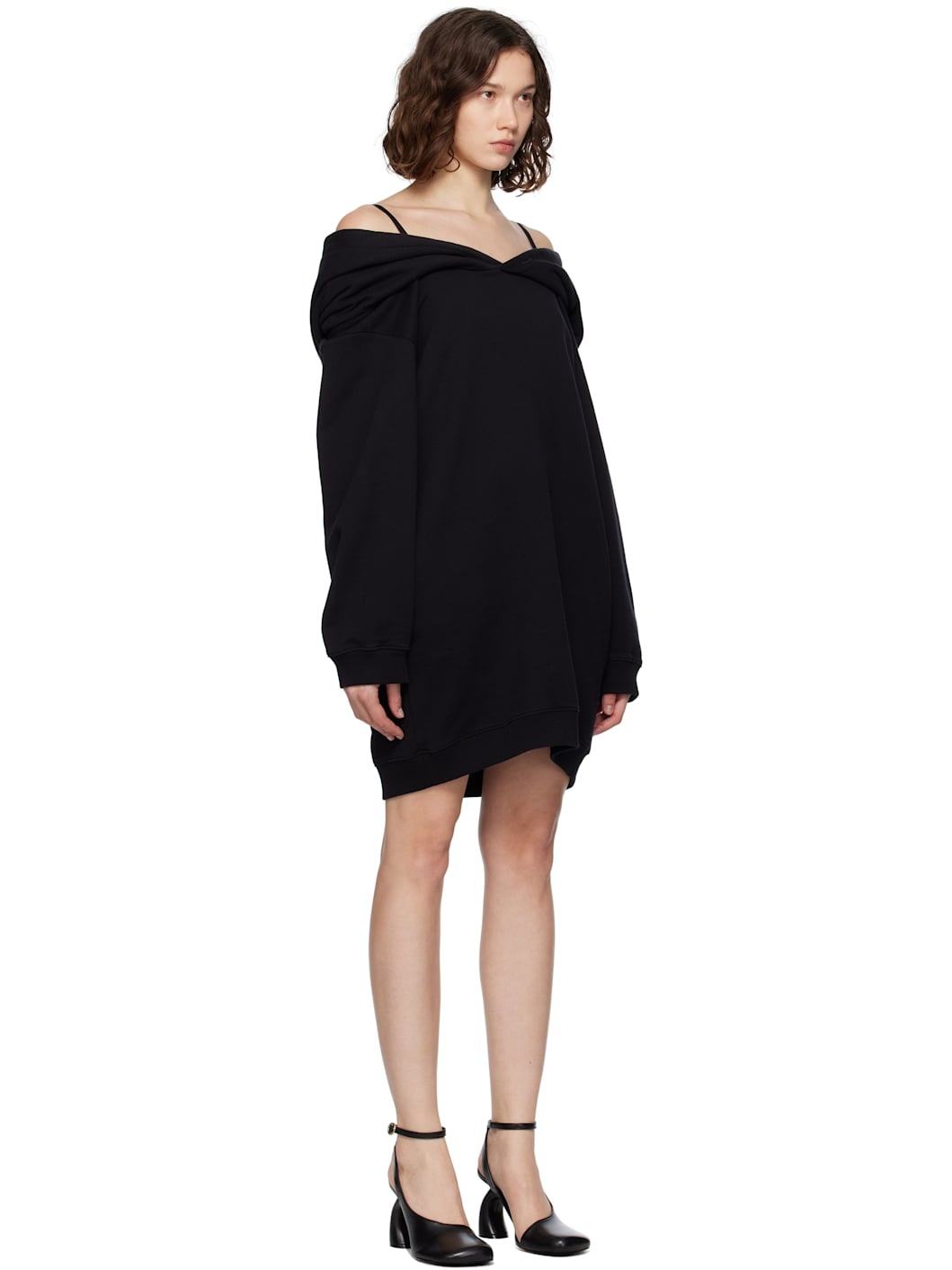 Black Sweatshirt Minidress - 2