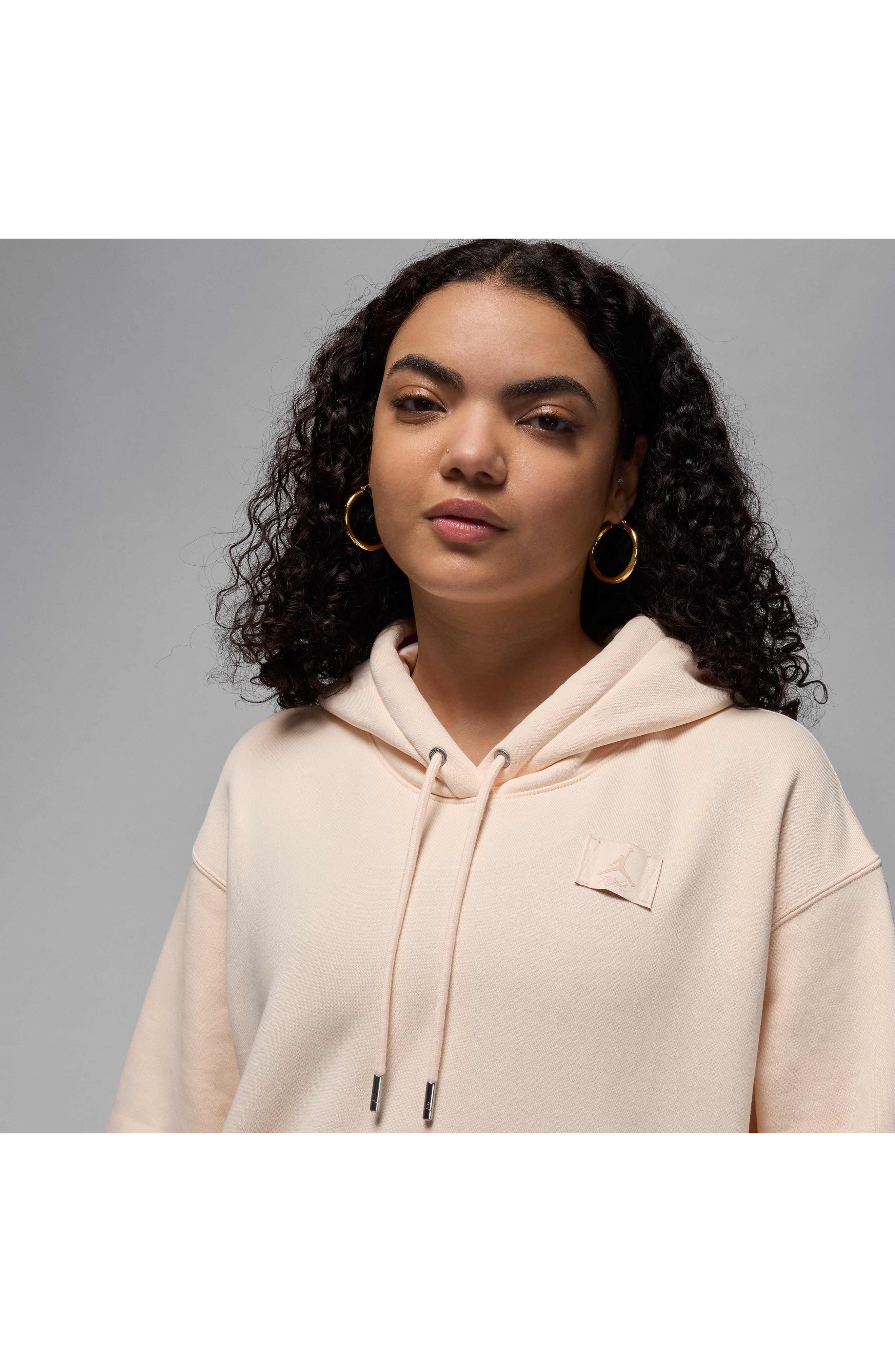 Jordan Flight Fleece Hoodie in Guava Ice at Nordstrom - 5