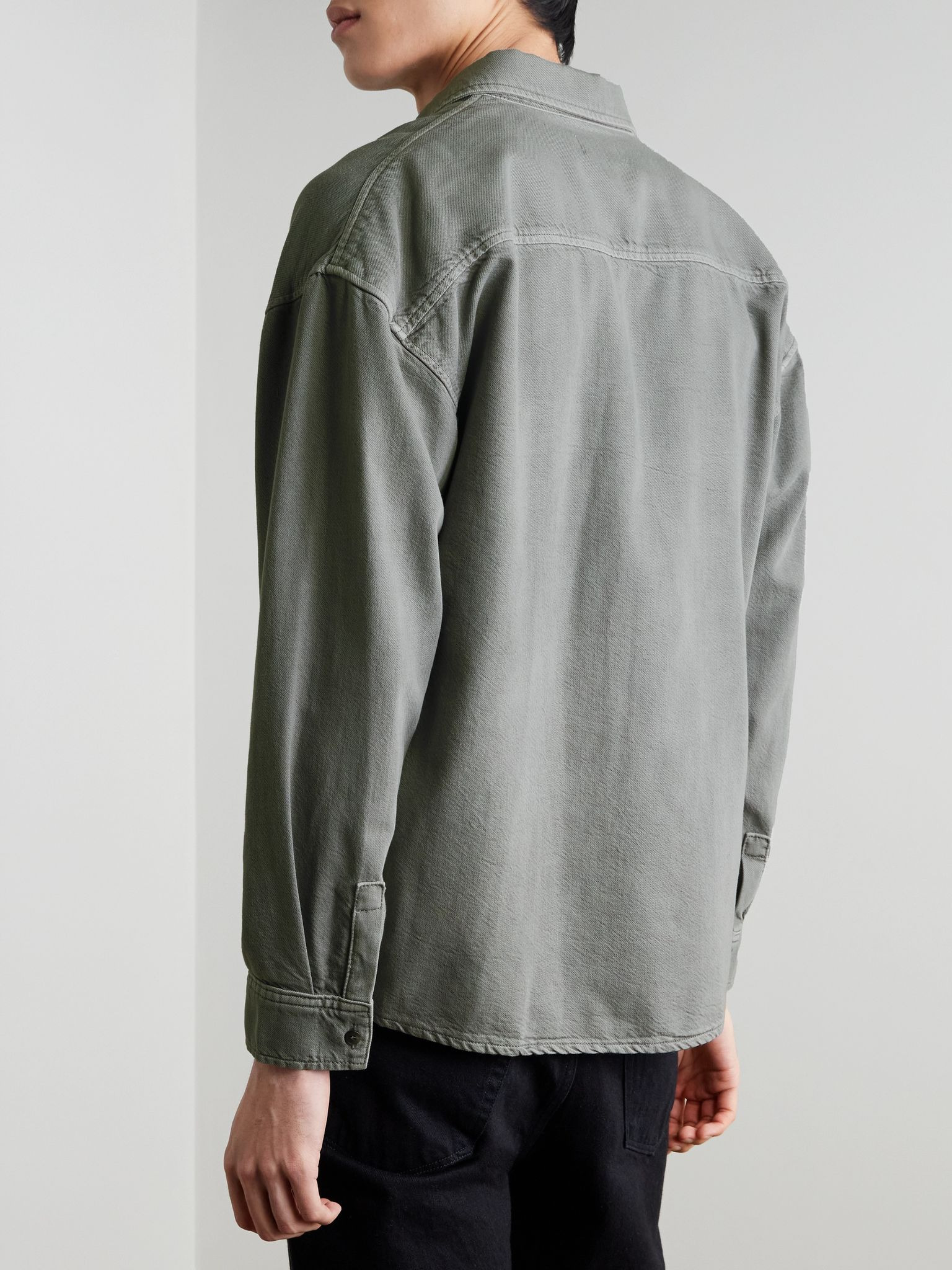 Modern Cotton and Lyocell-Blend Twill Shirt Gray - 3