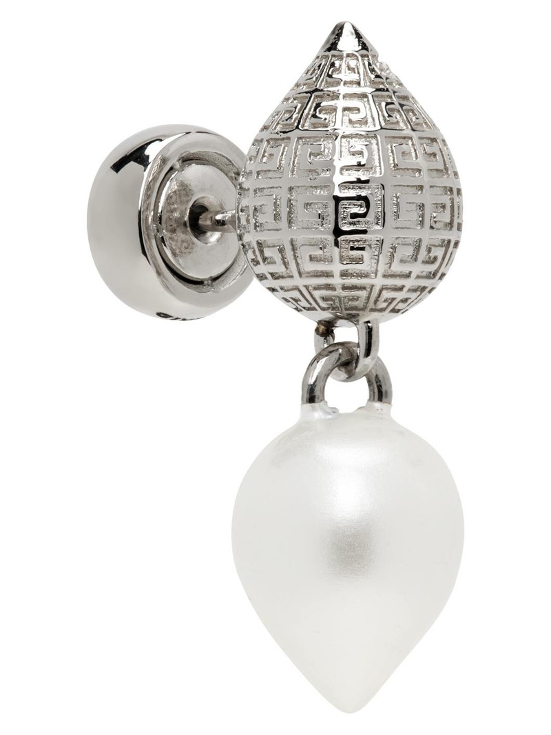 Givenchy Silver & White G Stud Single Earring outlook