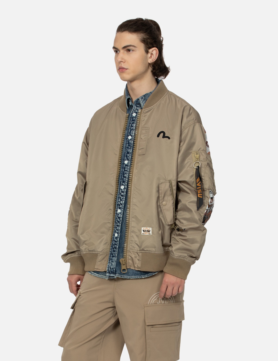 "VIRTUAL VACATION" DAICOCK PRINT LOOSE FIT BOMBER JACKET - 8