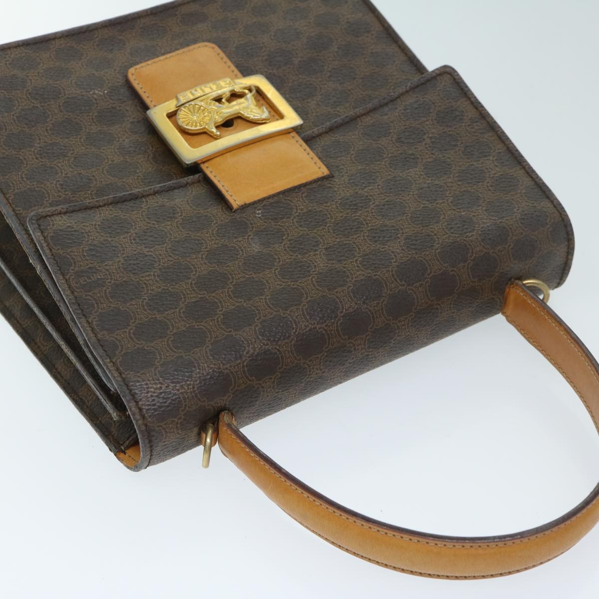 CELINE Macadam Canvas Hand Bag Pvc Brown - 6