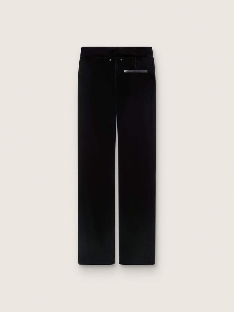 Golden Goose Women's slim-fit flared pants in black cotton velvet outlook
